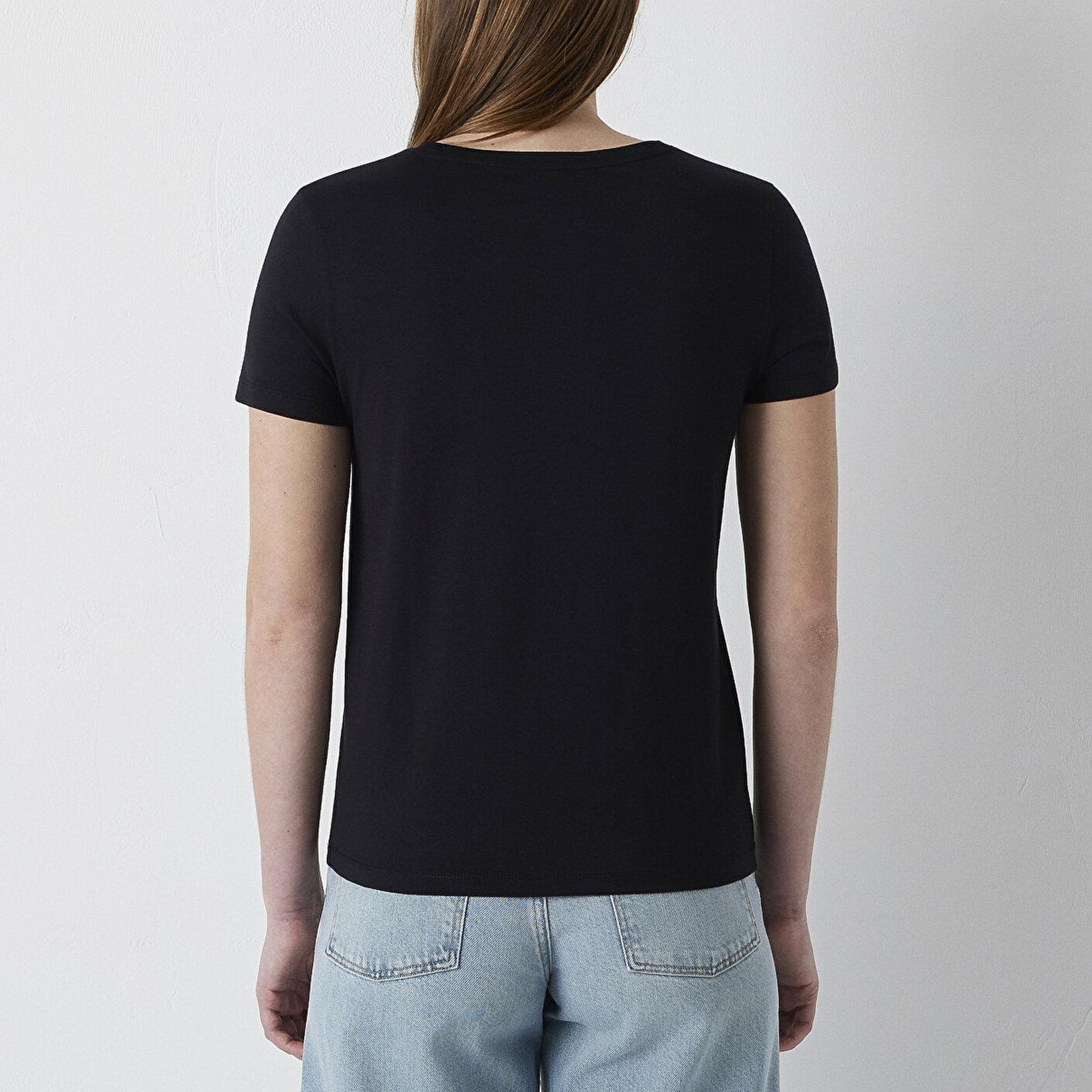 Mavi Slogan Baskılı Siyah Tişört Slim Fit / Dar Kesim 1614263-900