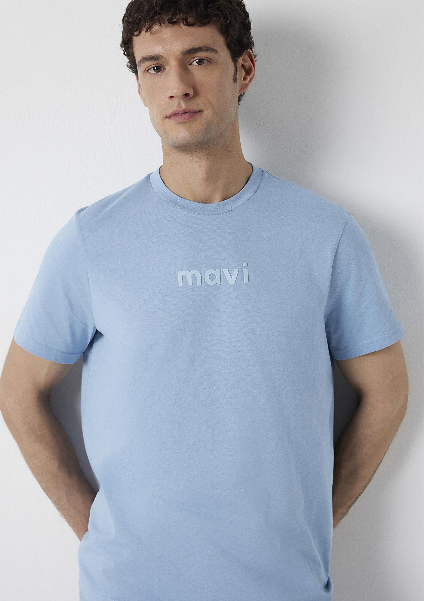 Mavi Mavi Logo Baskılı Mavi Tişört Regular Fit / Normal Kesim 0612732-70731