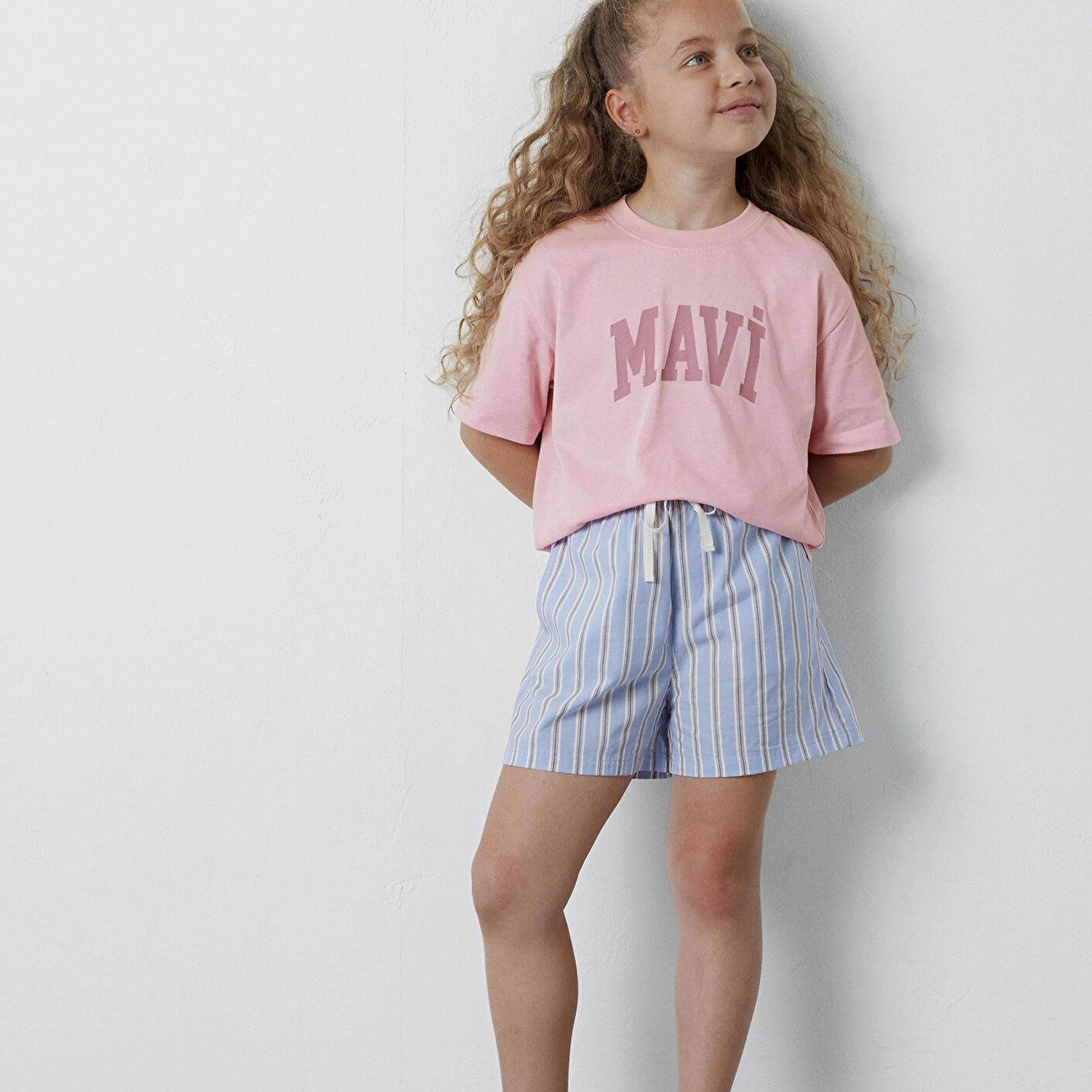 Mavi Mavi Logo Baskılı Pembe Tişört Loose Fit / Bol Rahat Kesim 7610479-71015