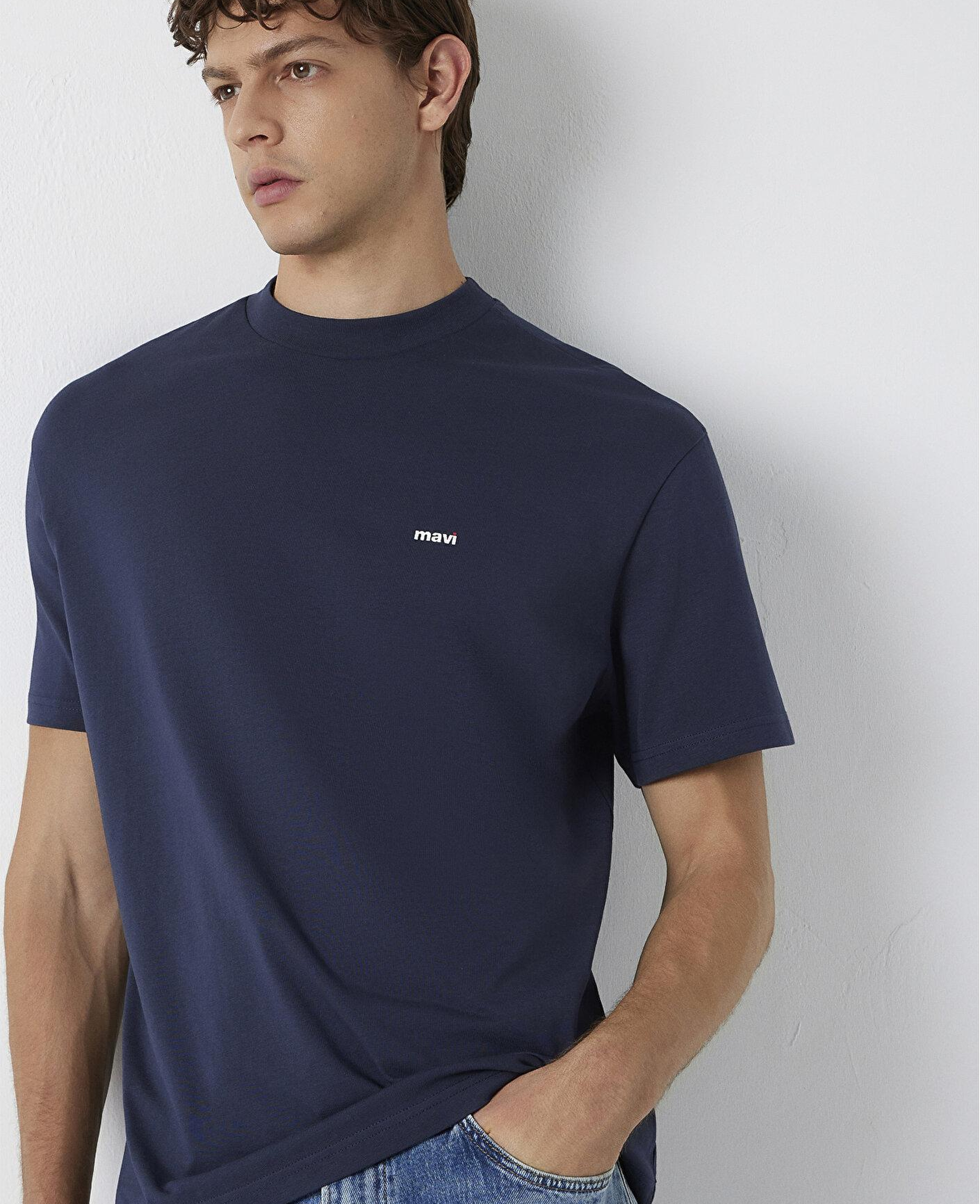 Mavi Lacivert Basic Tişört Loose Fit / Bol Rahat Kesim 0612216-70490