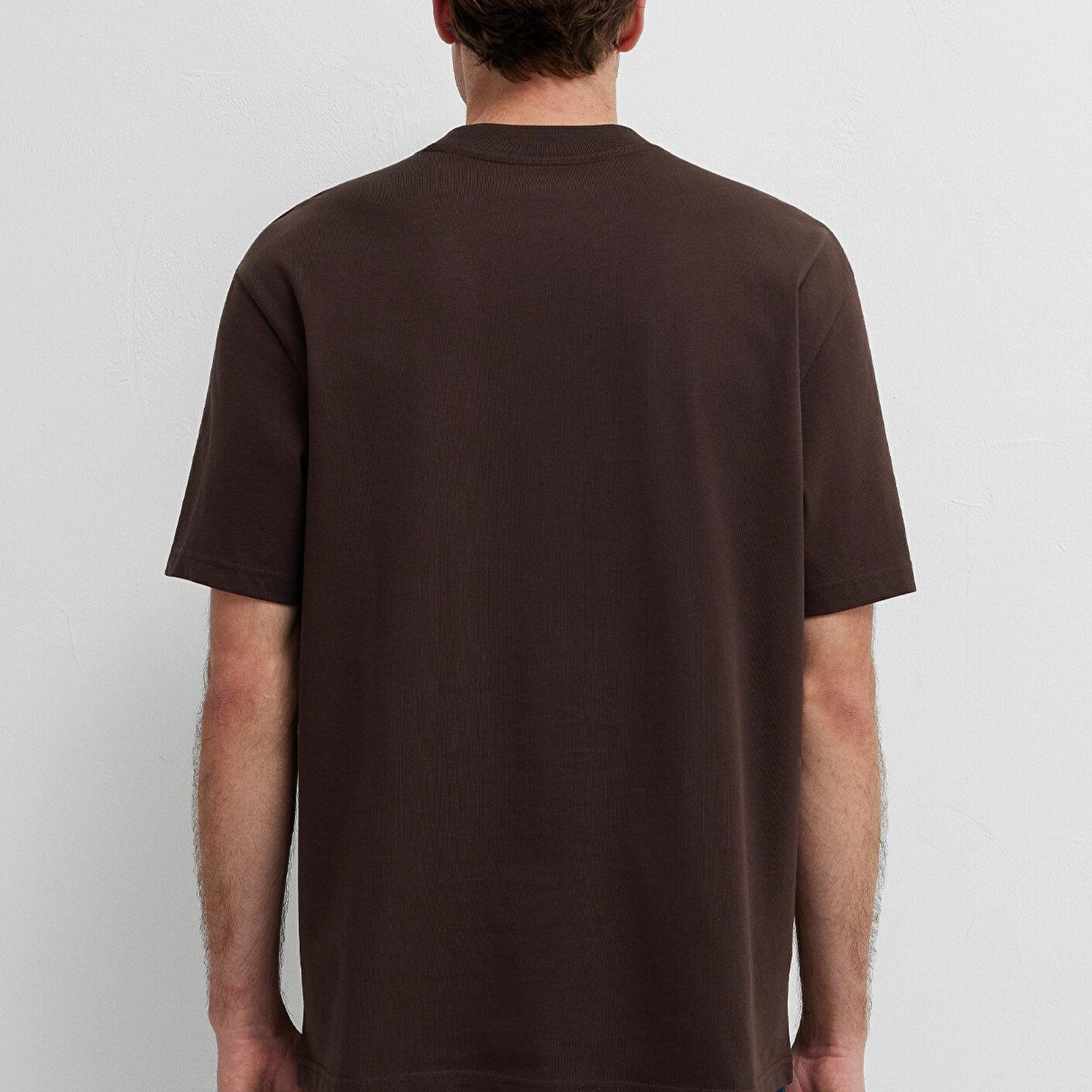 Mavi Kahverengi Basic Tişört Loose Fit / Bol Rahat Kesim 0612216-90704