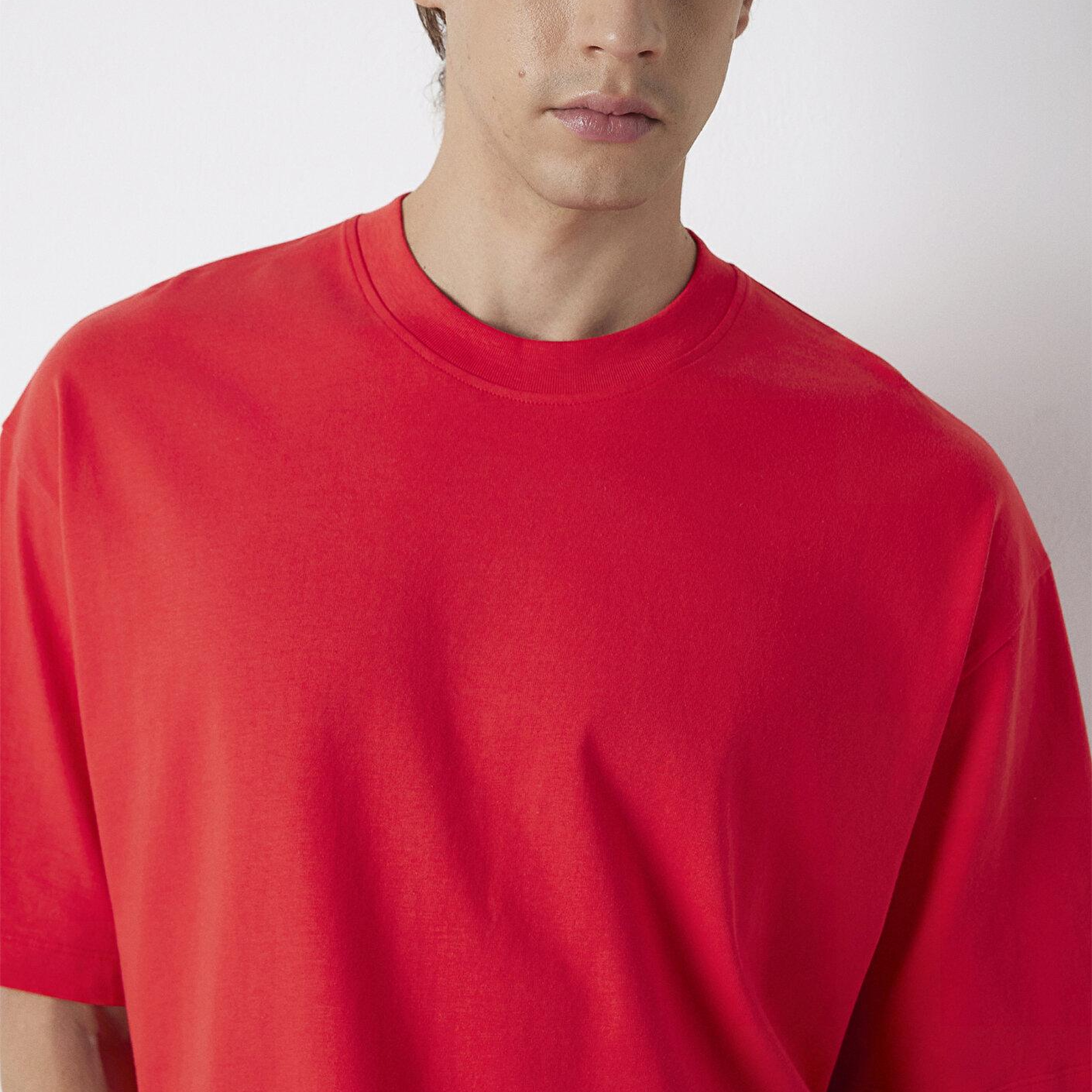 Mavi Kırmızı Basic Tişört Oversize / Geniş Kesim 0613113-70465