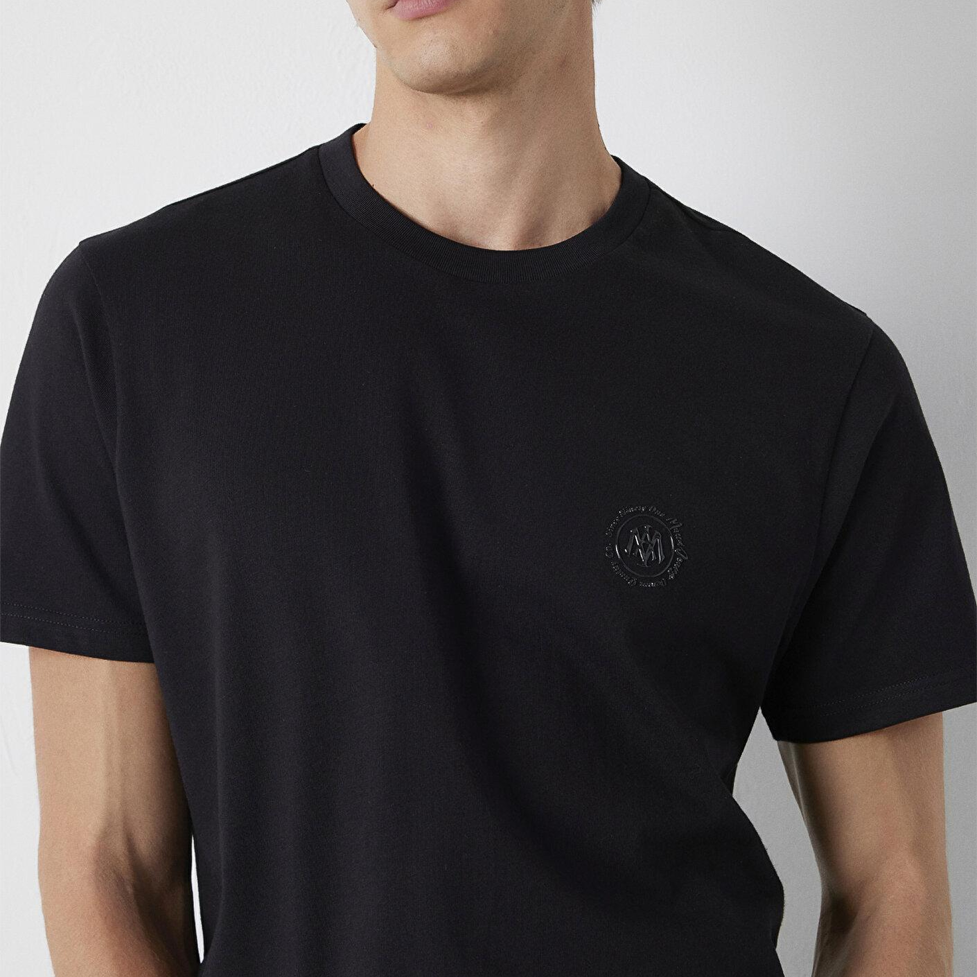 Mavi Mavi Logo Baskılı Siyah Tişört Regular Fit / Normal Kesim 0620179-900
