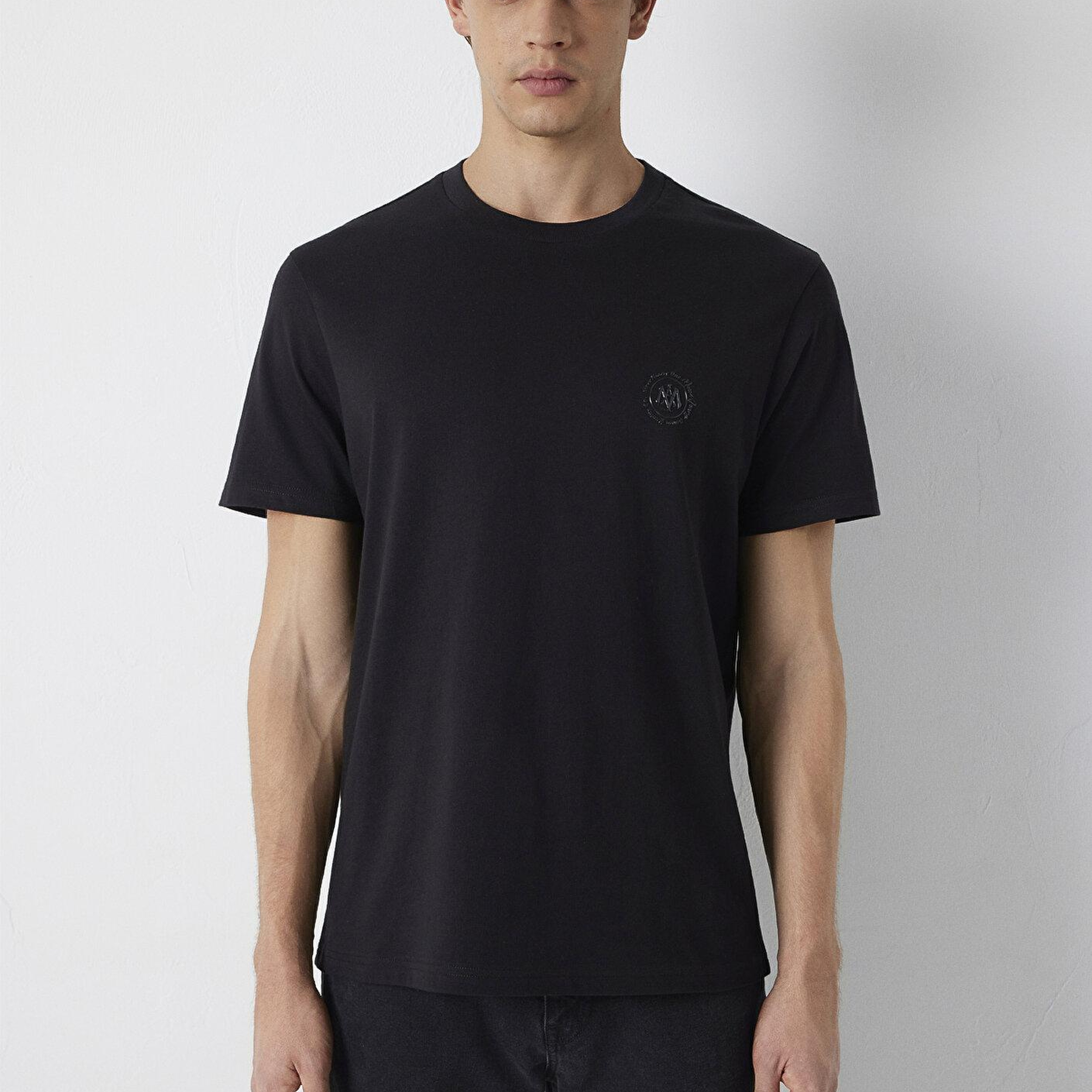 Mavi Mavi Logo Baskılı Siyah Tişört Regular Fit / Normal Kesim 0620179-900