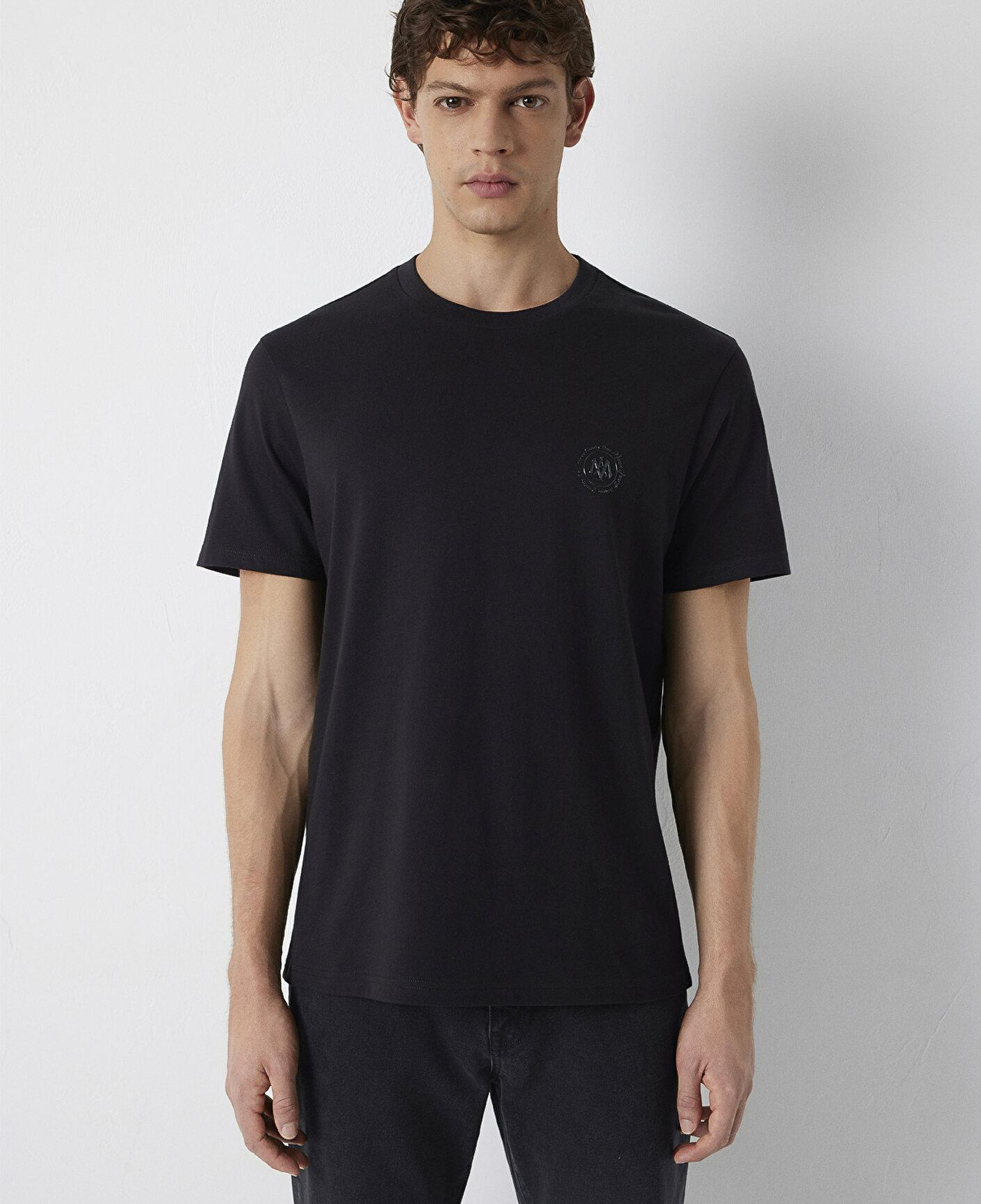 Mavi Mavi Logo Baskılı Siyah Tişört Regular Fit / Normal Kesim 0620179-900
