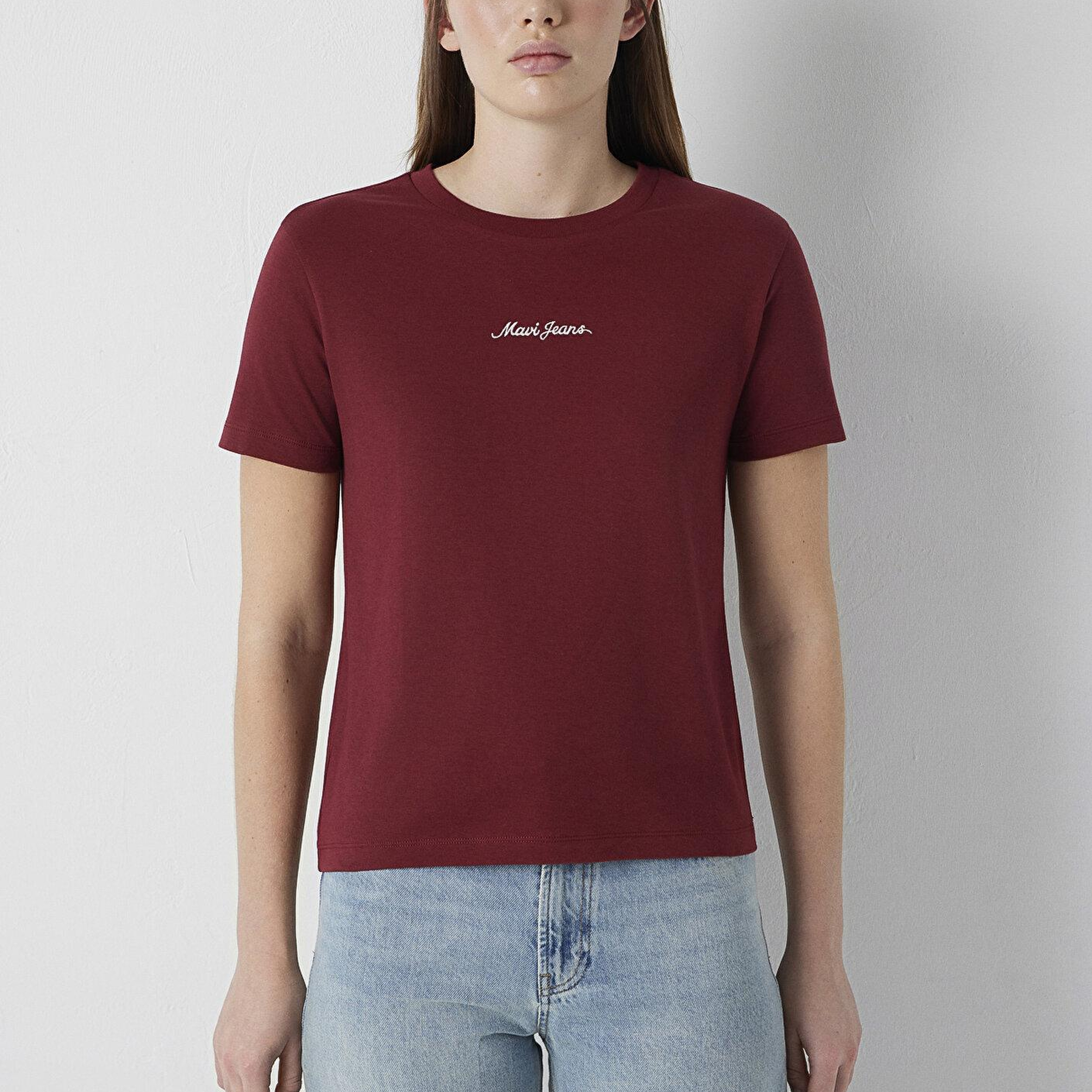 Mavi Mavi Logo Baskılı Kırmızı Tişört Slim Fit / Dar Kesim 1614201-85633