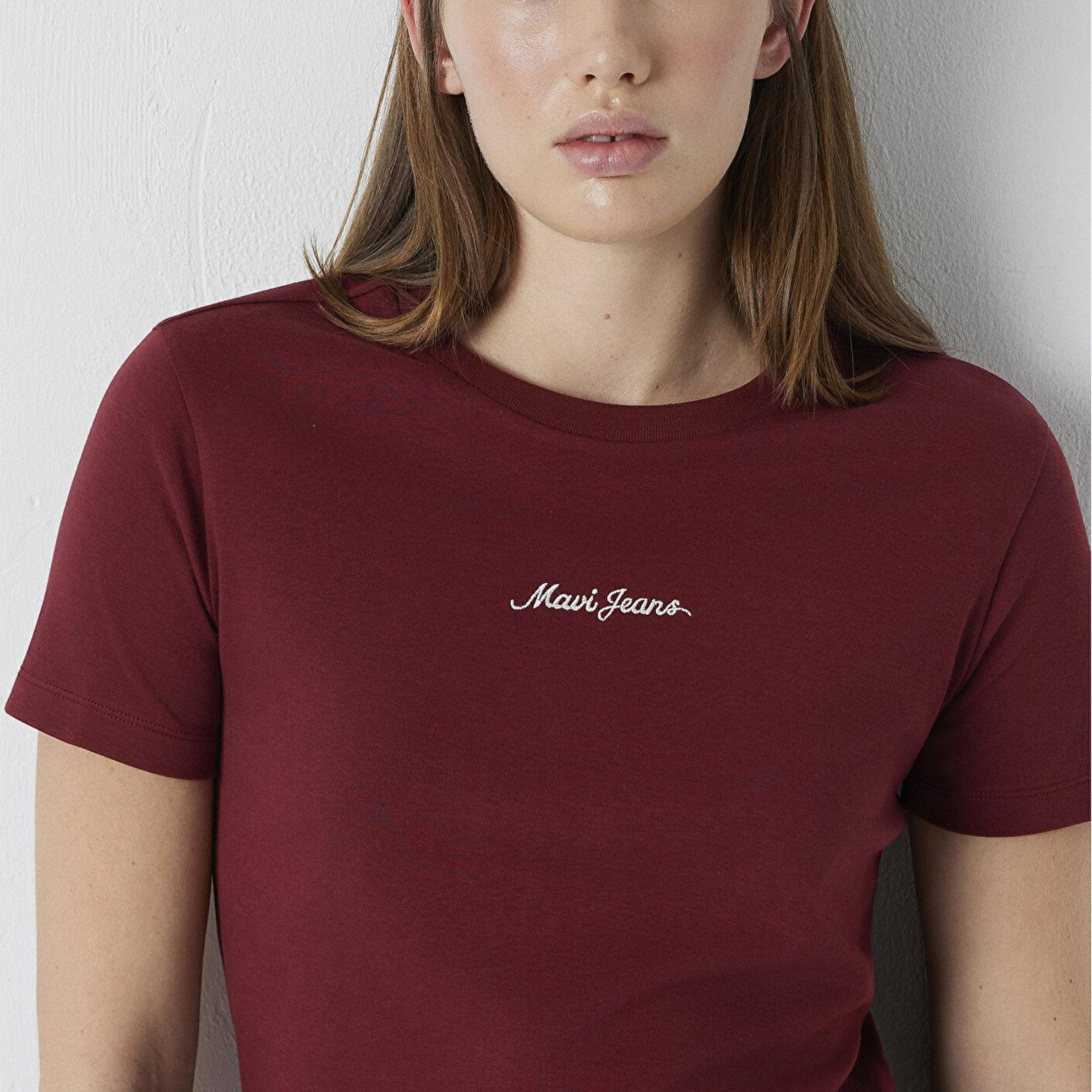 Mavi Mavi Logo Baskılı Kırmızı Tişört Slim Fit / Dar Kesim 1614201-85633