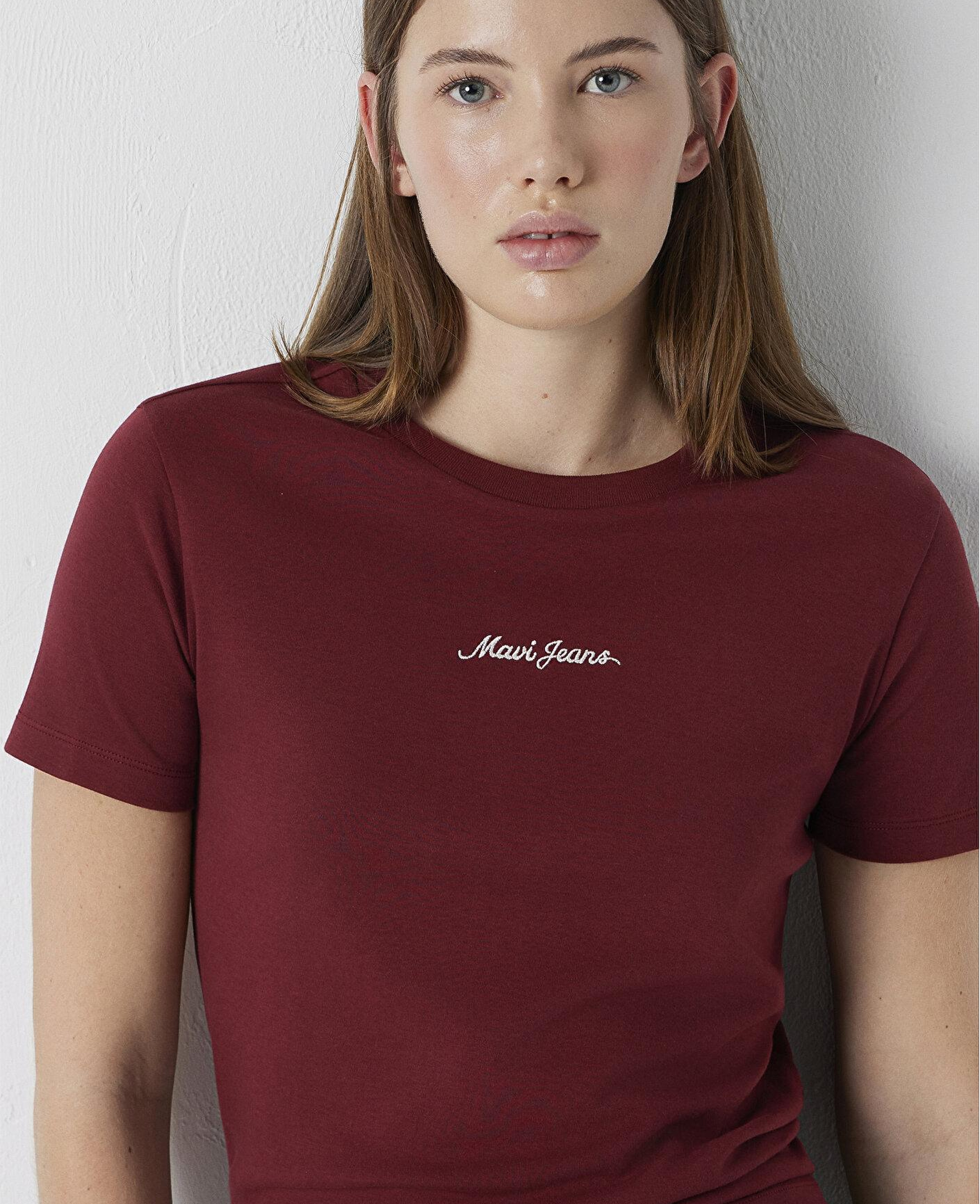 Mavi Mavi Logo Baskılı Kırmızı Tişört Slim Fit / Dar Kesim 1614201-85633
