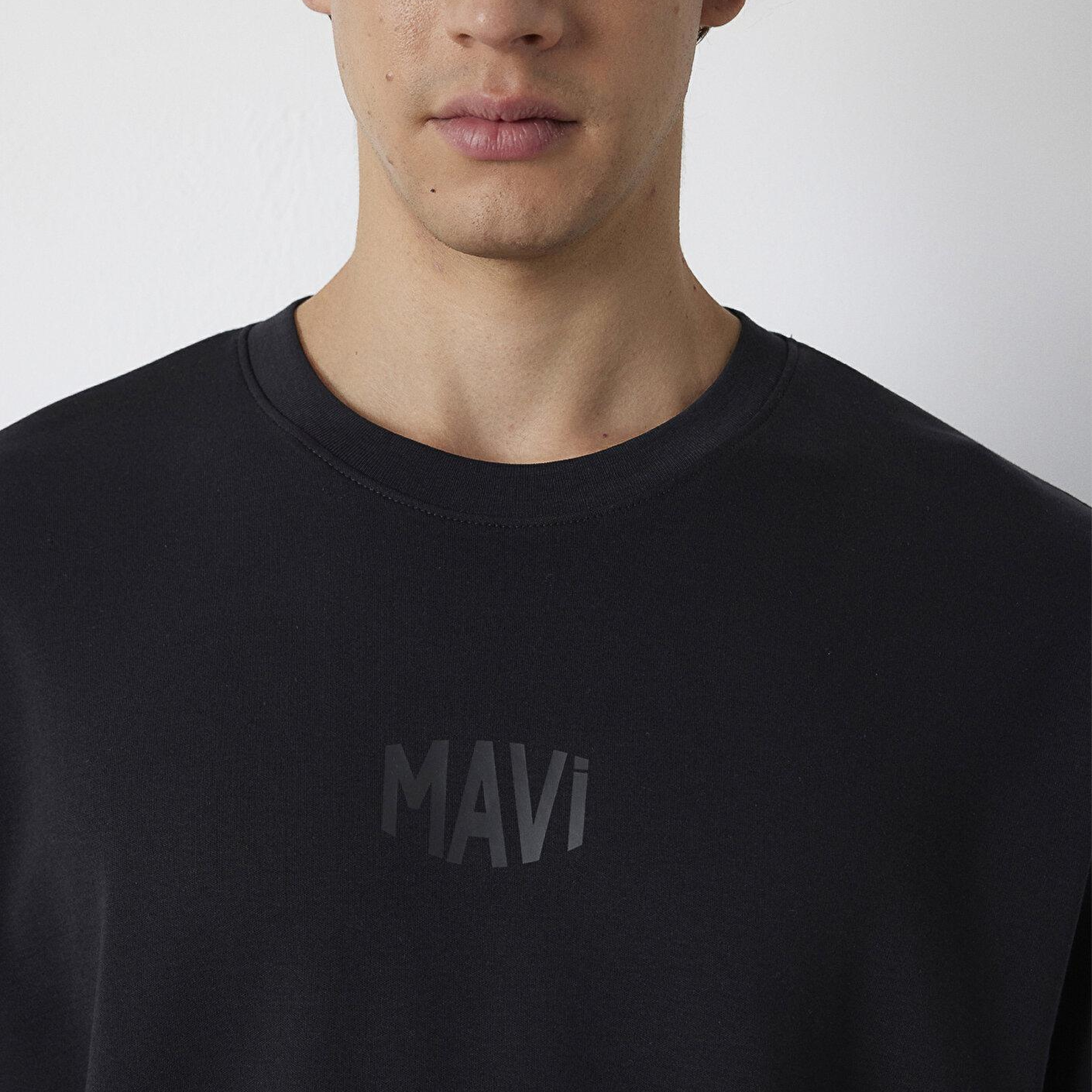 Mavi Mavi Logo Baskılı Siyah Tişört Oversize / Geniş Kesim 0613581-900