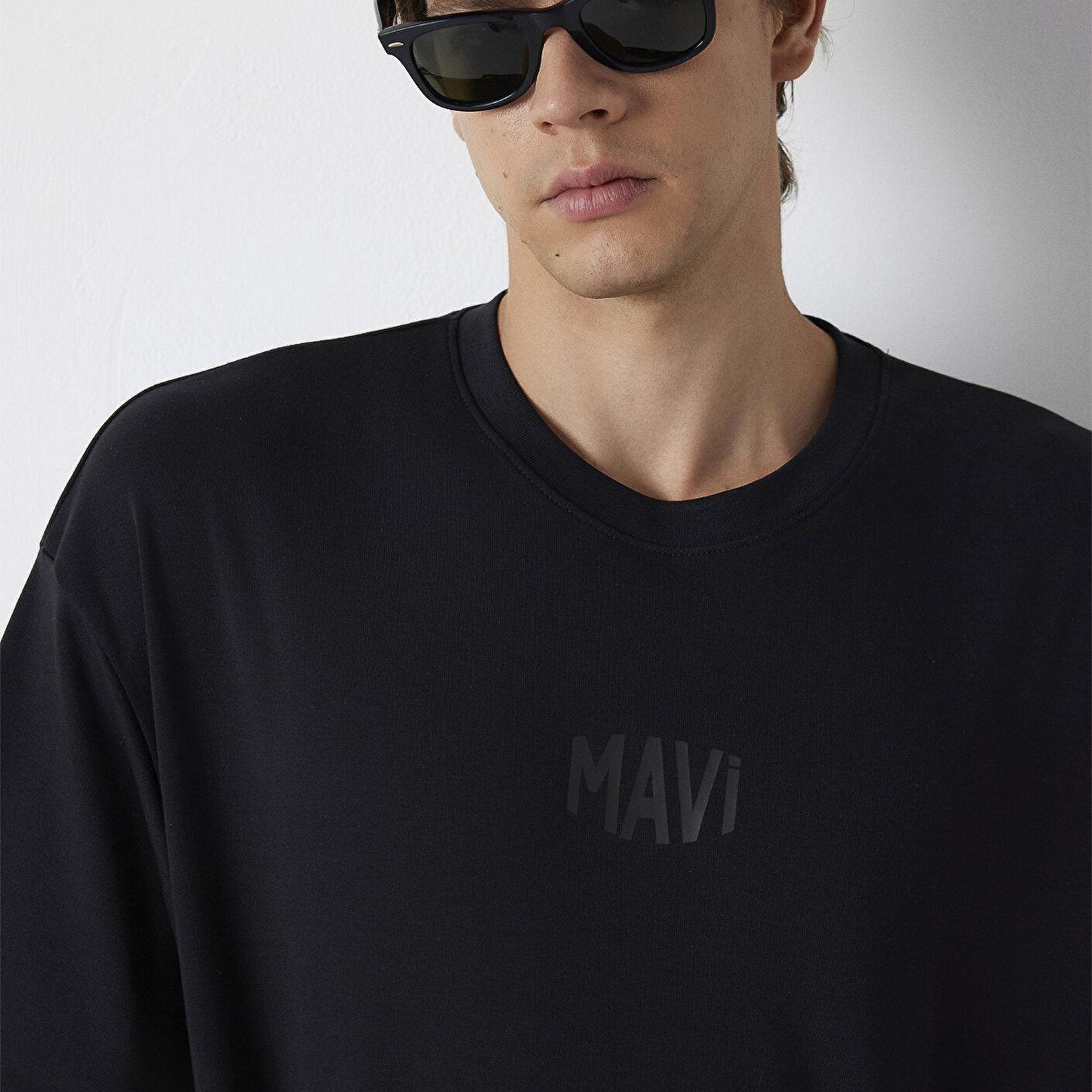 Mavi Mavi Logo Baskılı Siyah Tişört Oversize / Geniş Kesim 0613581-900