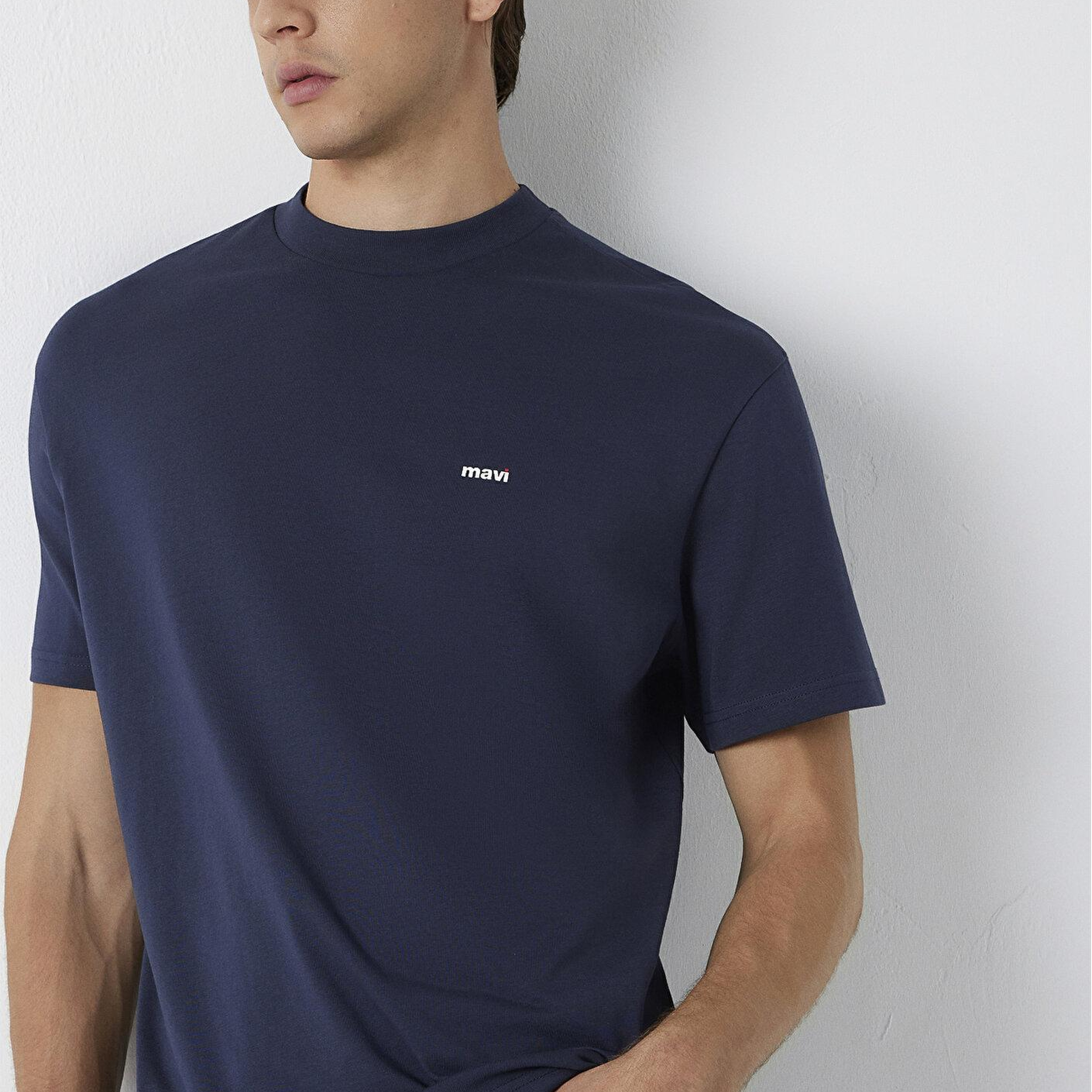 Mavi Lacivert Basic Tişört Loose Fit / Bol Rahat Kesim 0612216-70490