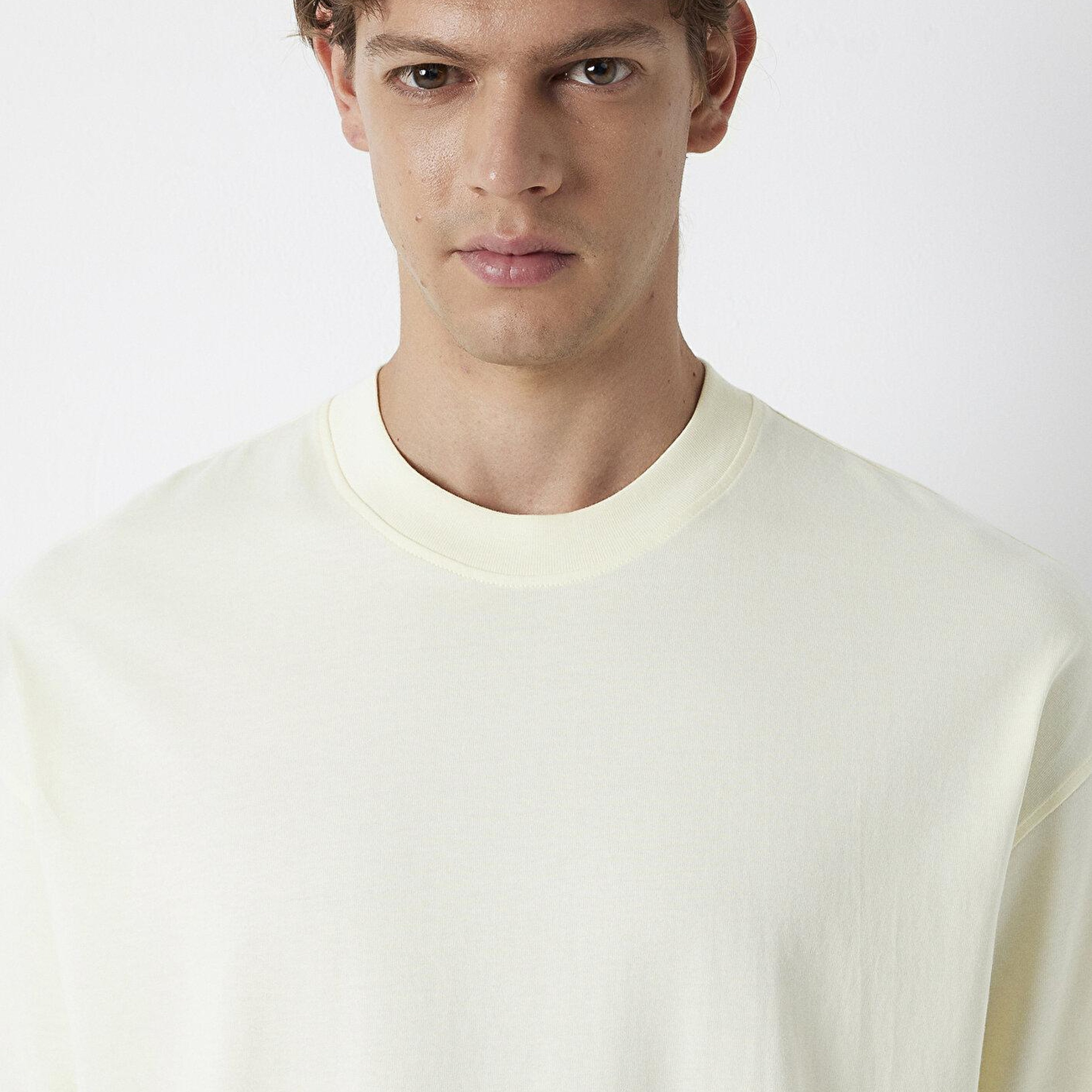 Mavi Ekru Basic Tişört Oversize / Geniş Kesim 0613113-70062