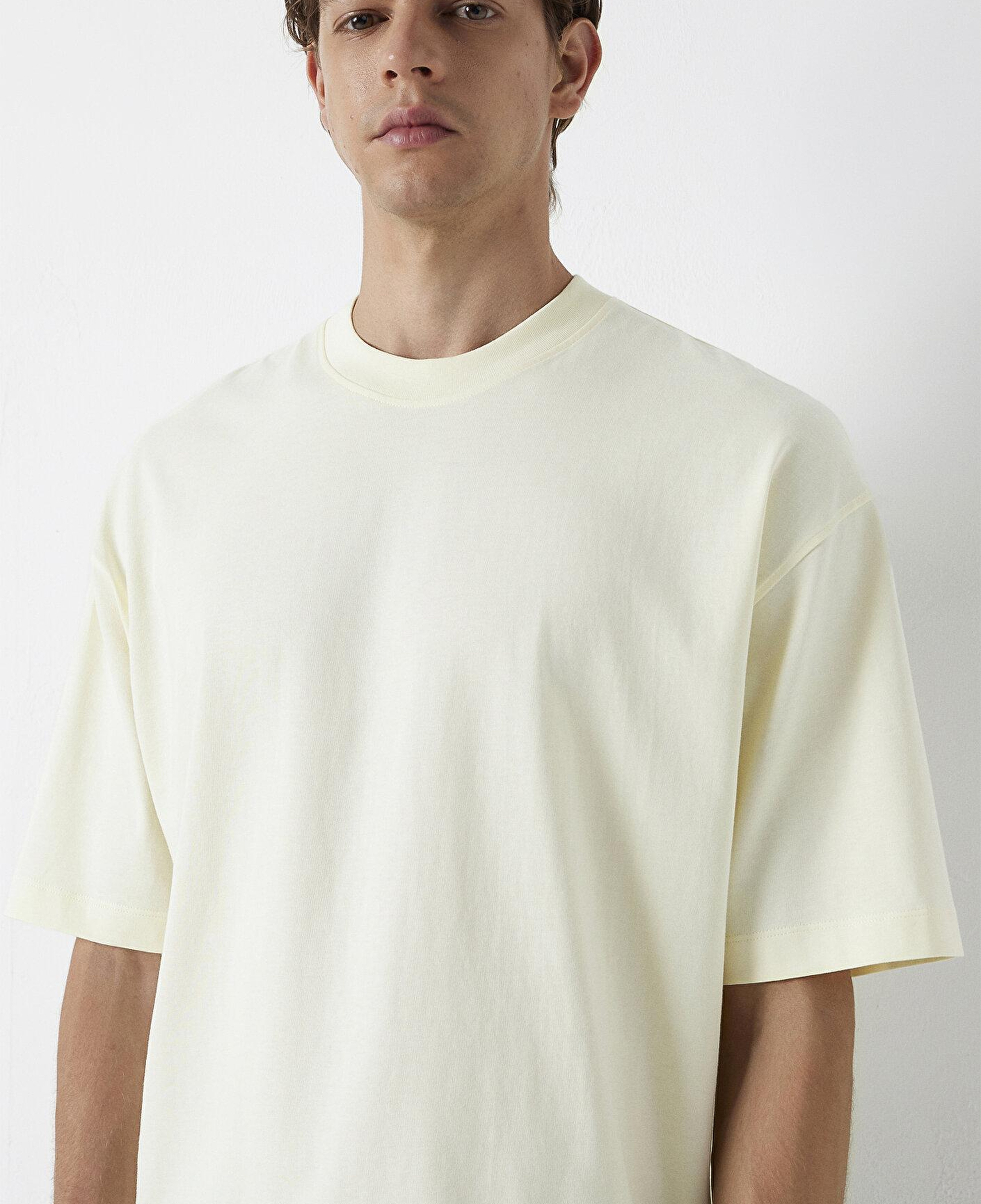 Mavi Ekru Basic Tişört Oversize / Geniş Kesim 0613113-70062