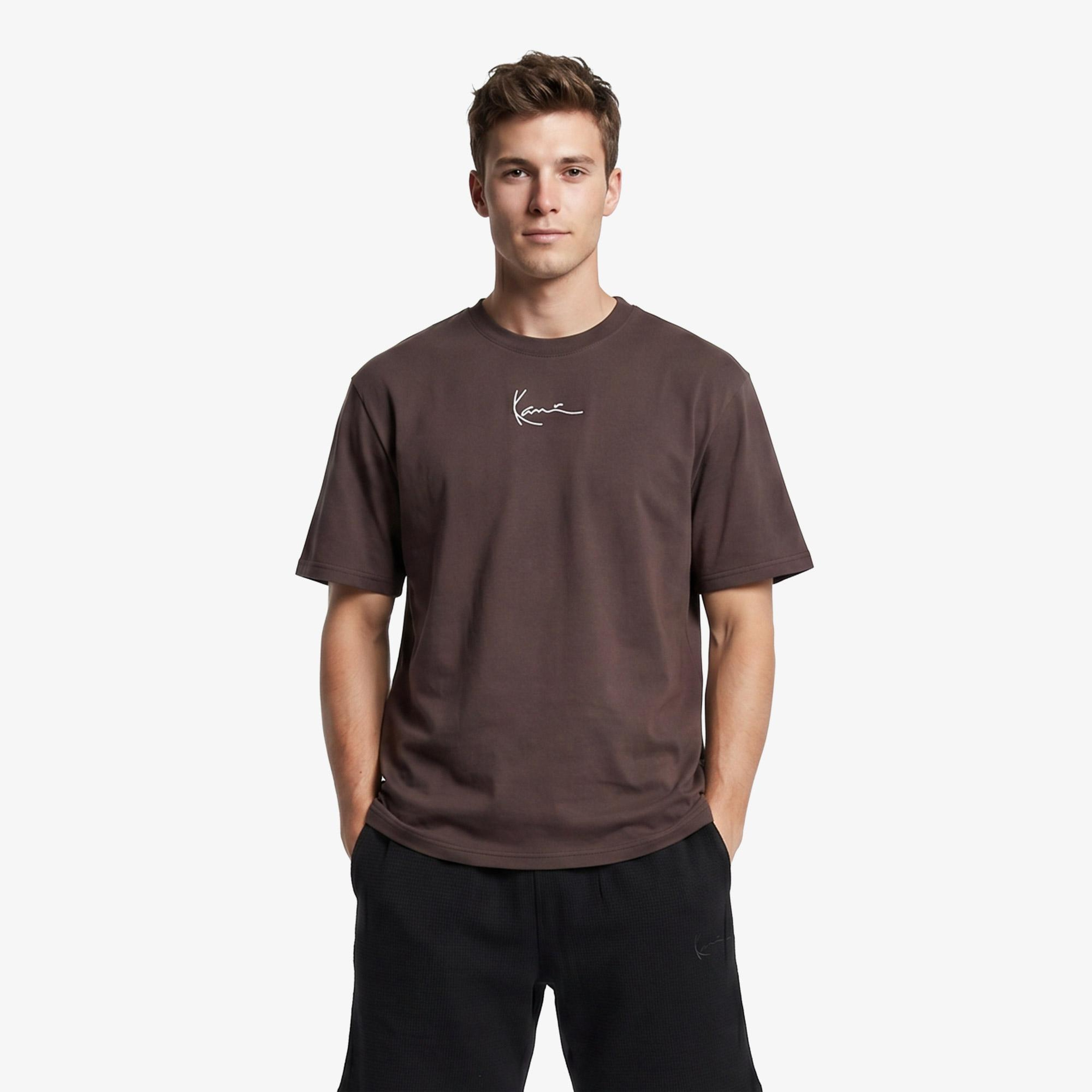 Karl Kani Small Signature Essential Erkek Kahverengi T-Shirt