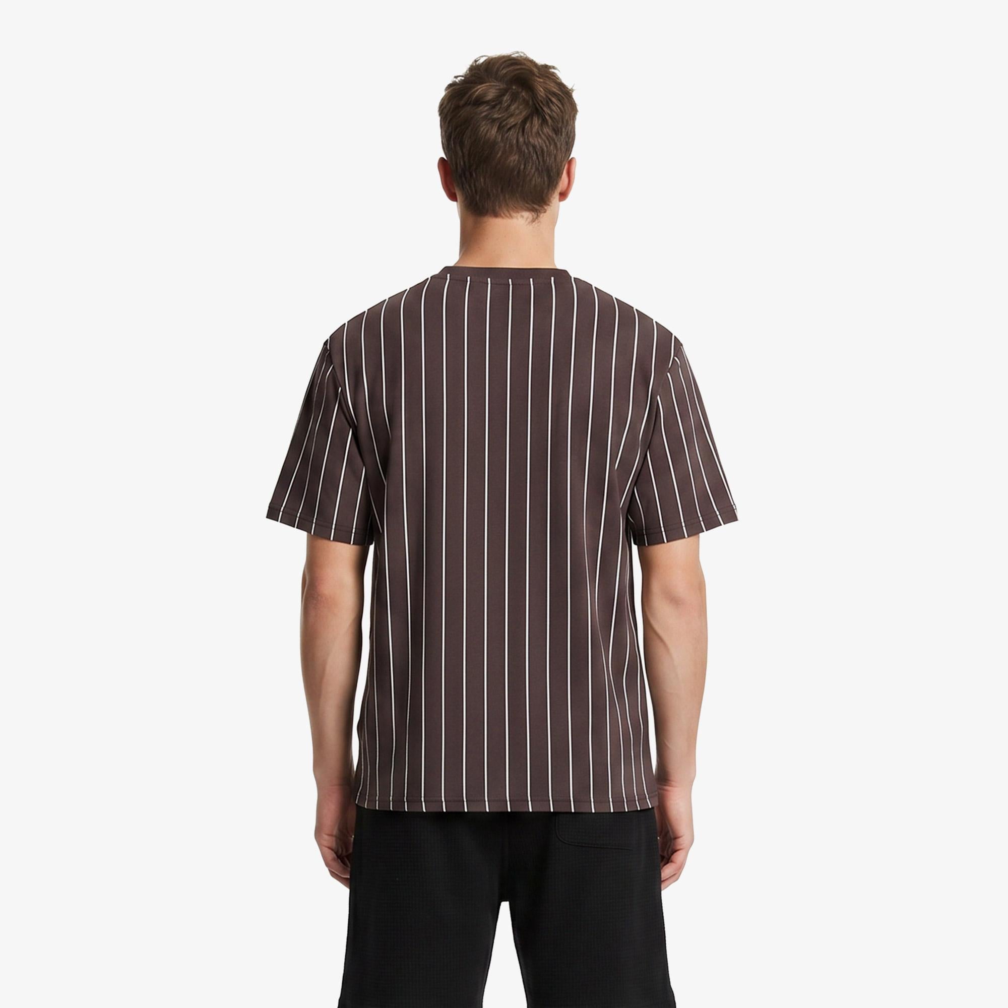 Karl Kani Small Signature Essential Pinstripe Erkek Kahverengi T-Shirt