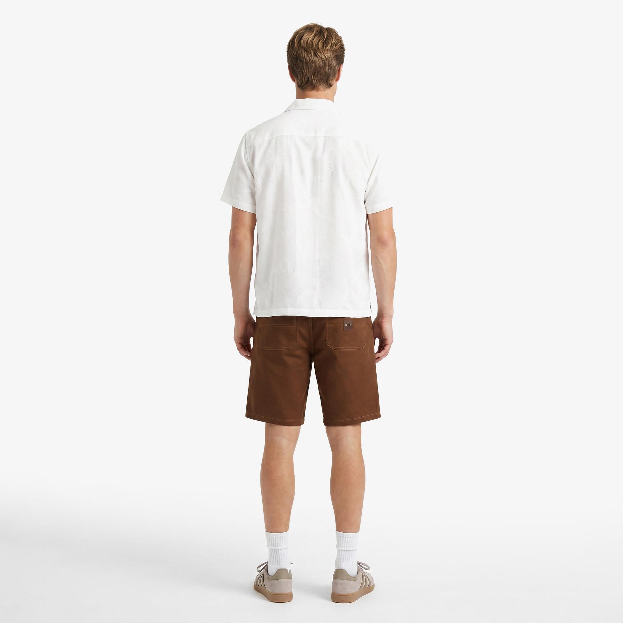 Huf Sector Jacquard SS Erkek Bej Gömlek