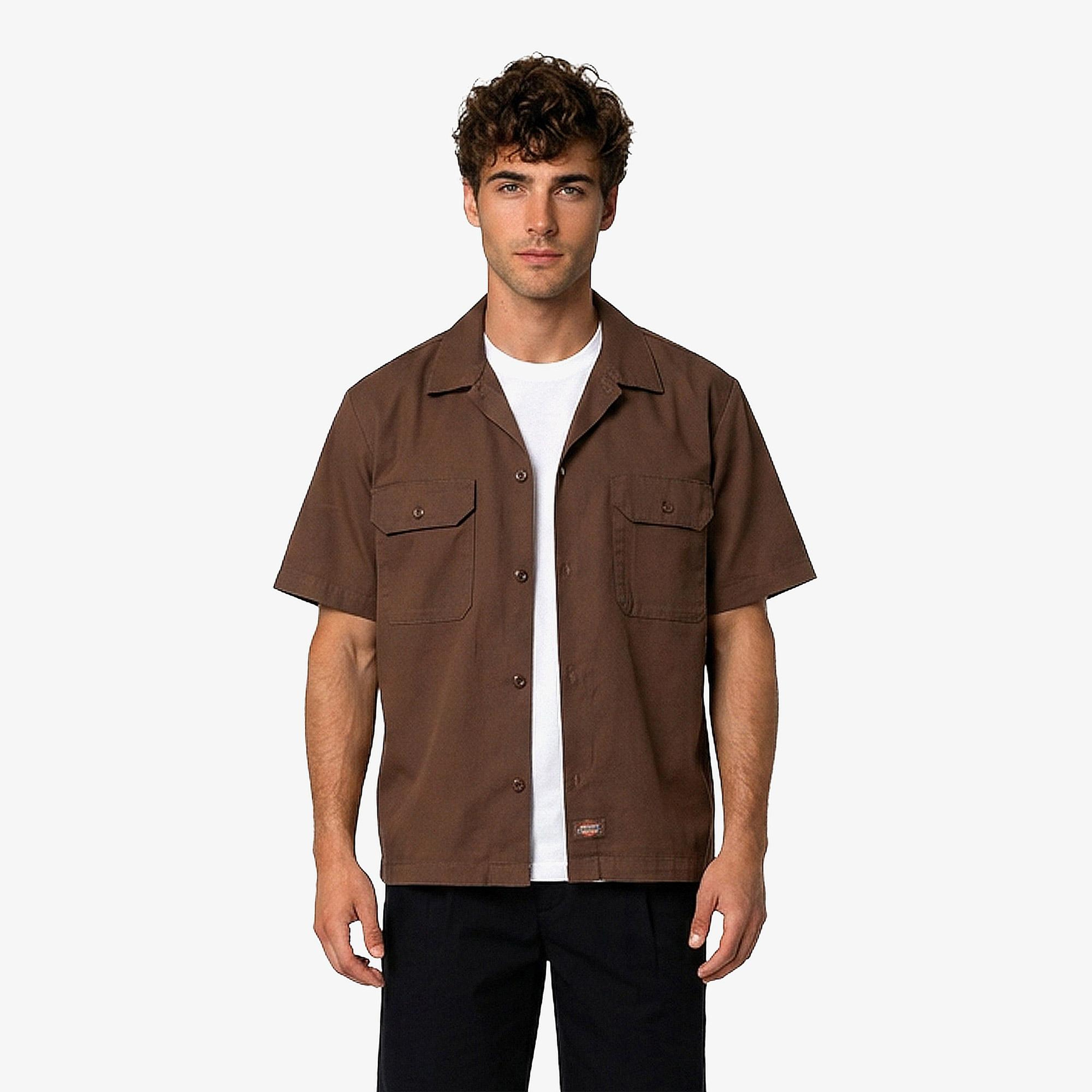 Dickies 246 Garment Dyed Erkek Kahverengi Gömlek