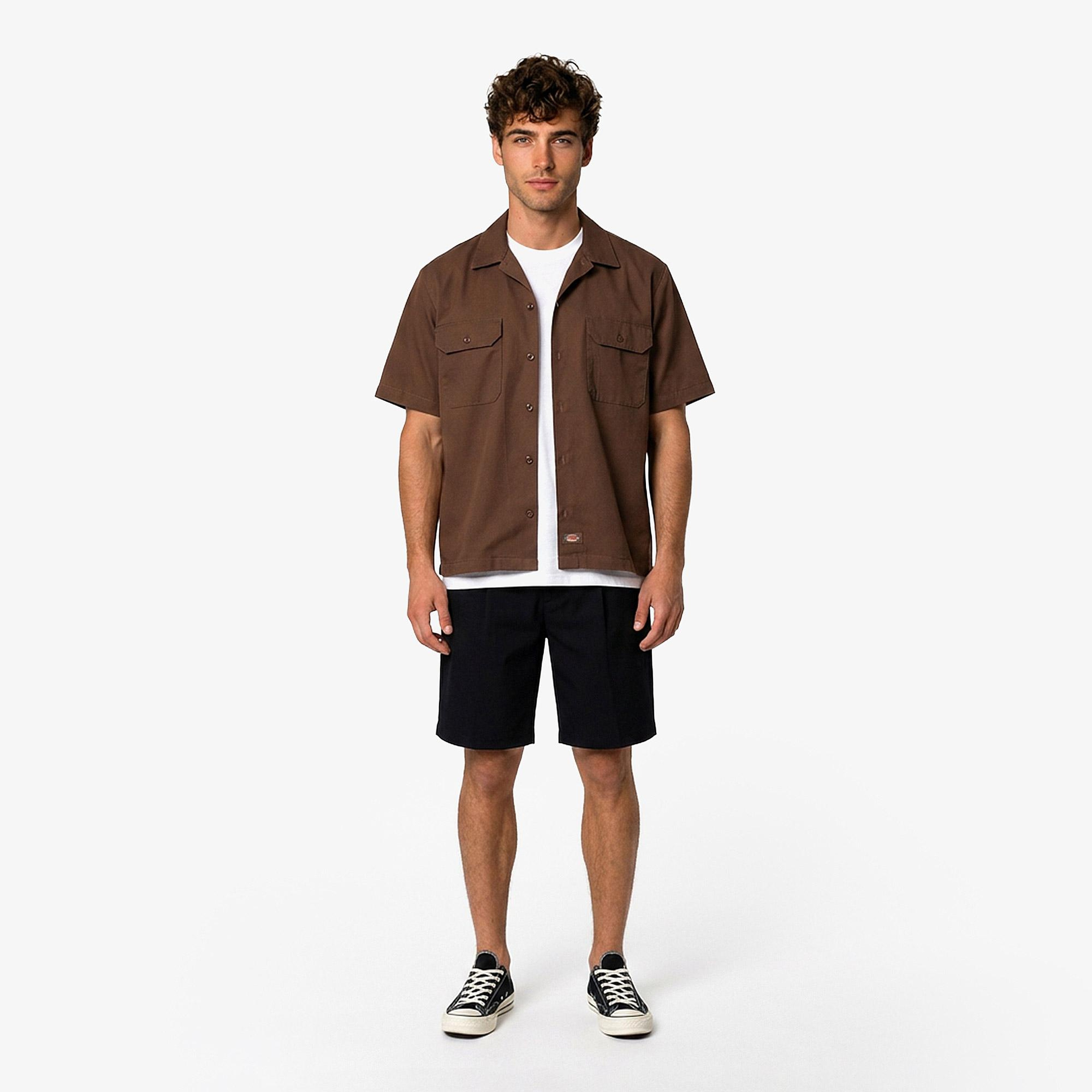 Dickies 246 Garment Dyed Erkek Kahverengi Gömlek