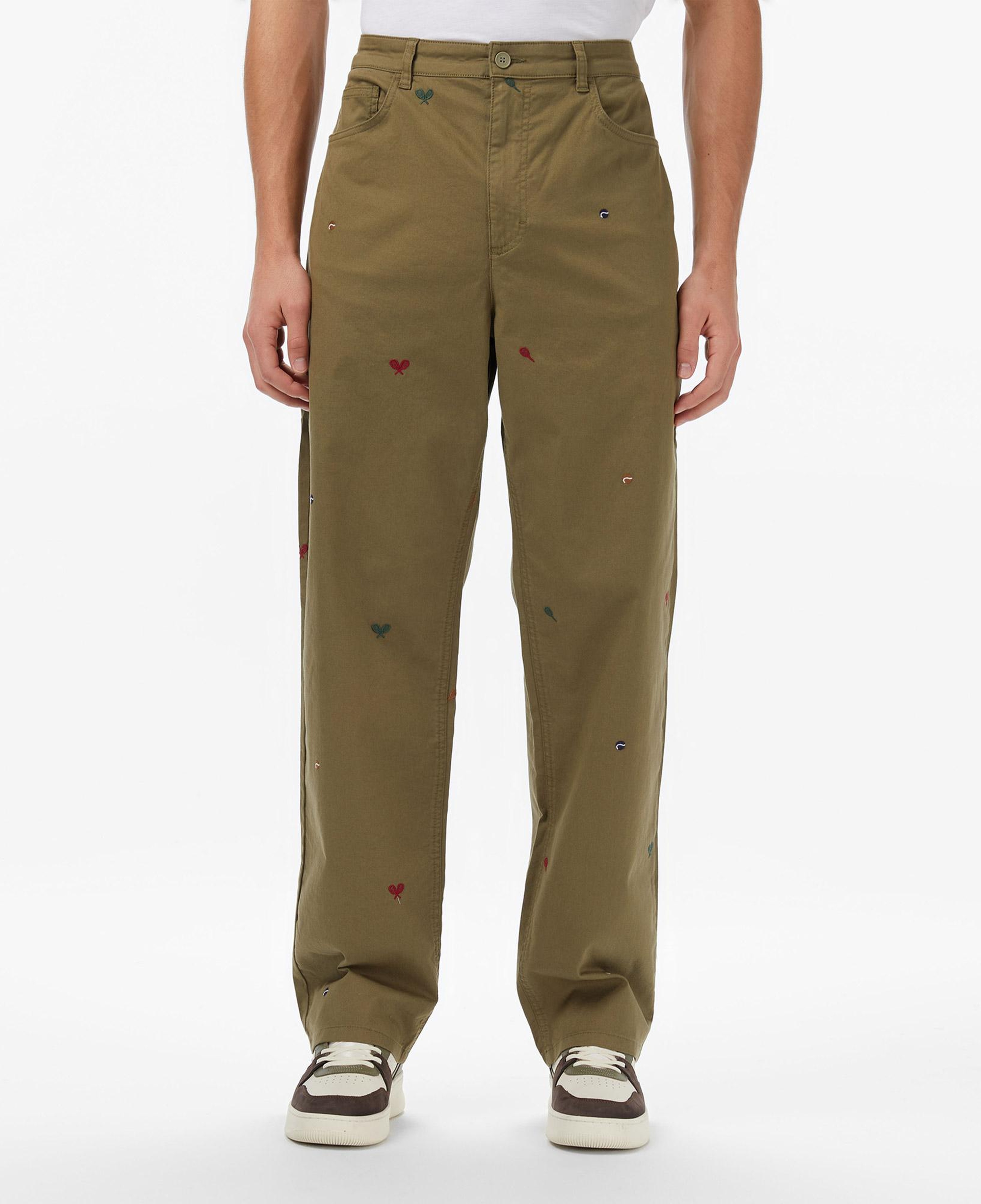 Erkek Relaxed Fit Desenli Haki Pantolon