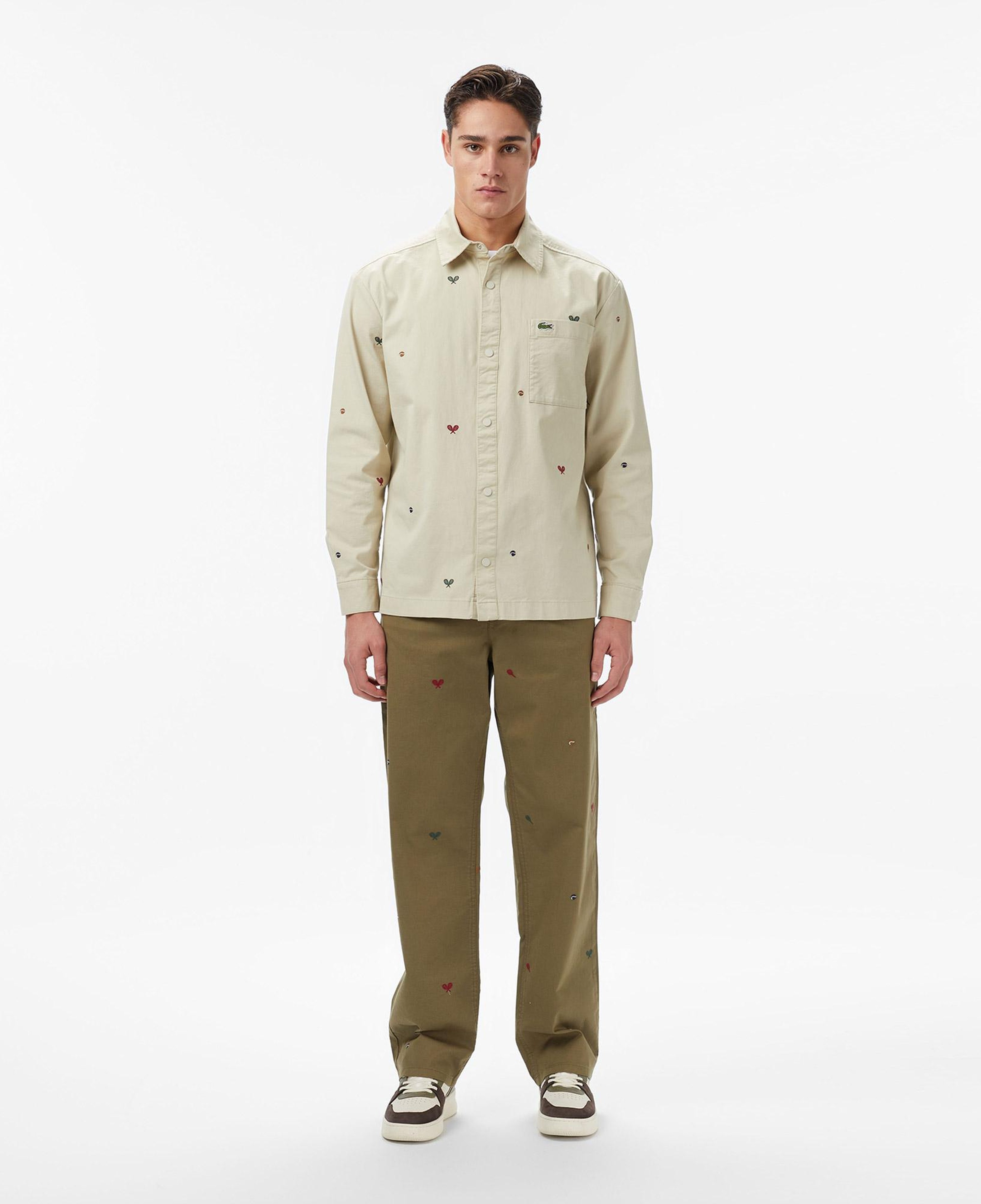 Erkek Relaxed Fit Desenli Haki Pantolon