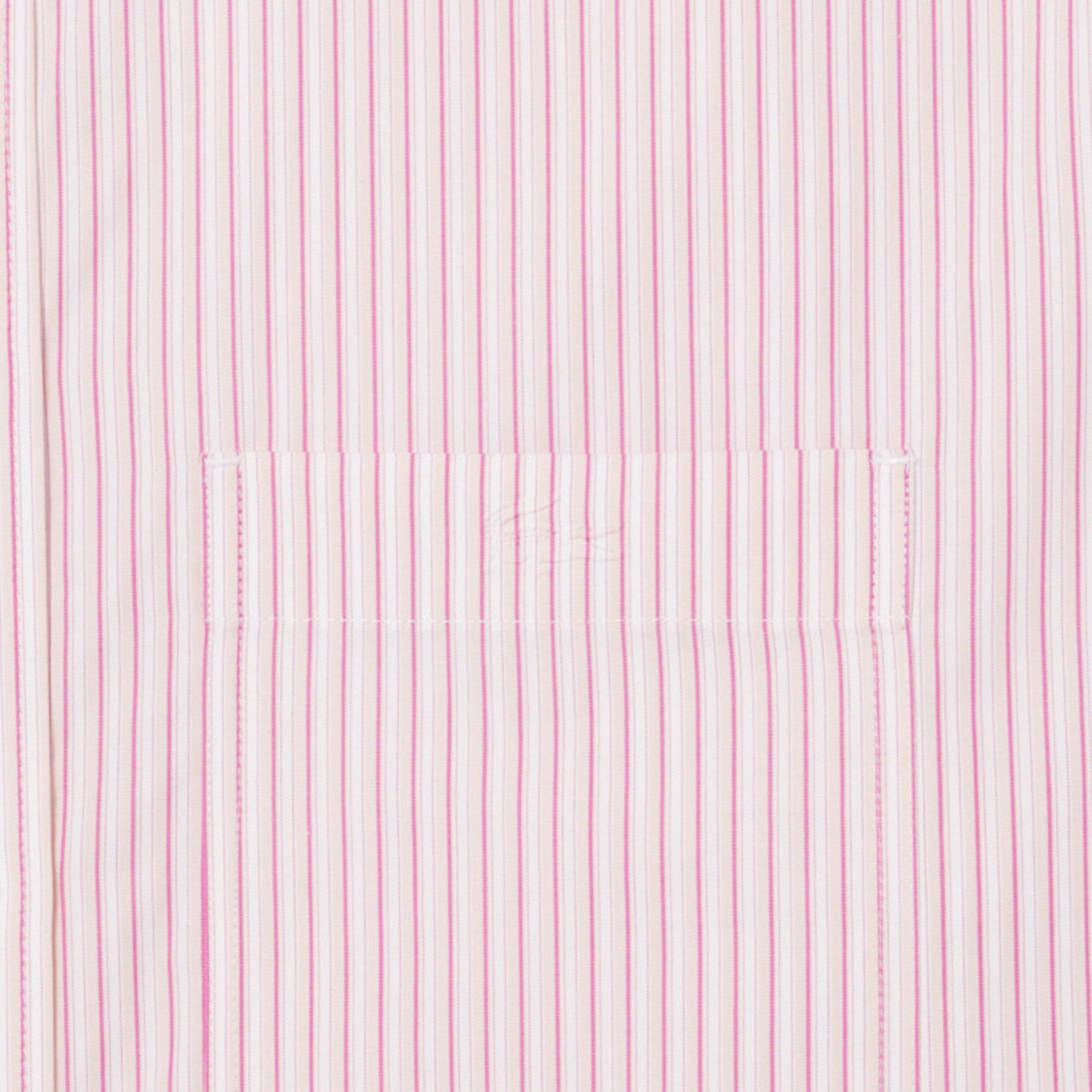 Kadın Oversize Fit Çizgili Pembe Gömlek