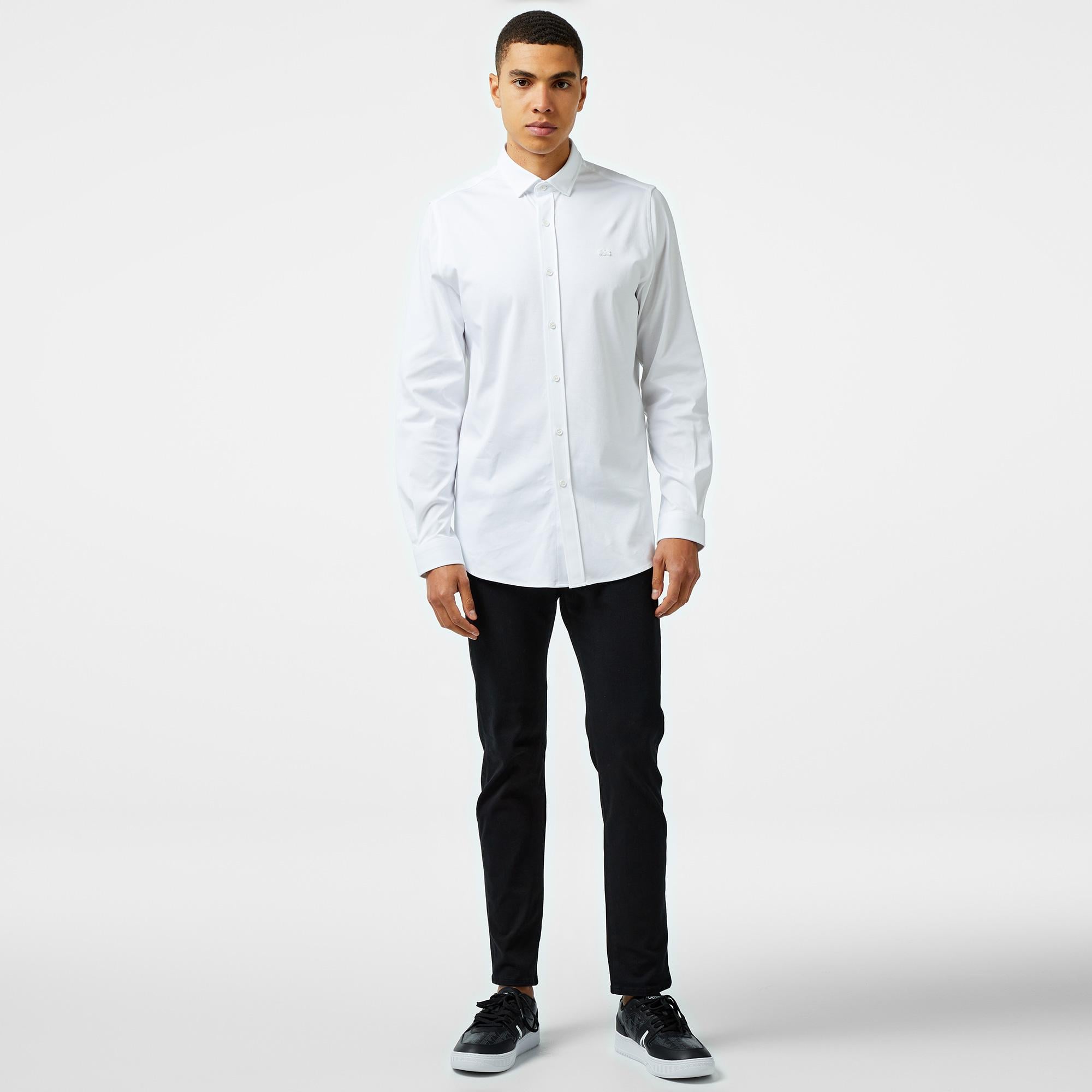 Erkek Slim Fit Beyaz Gömlek