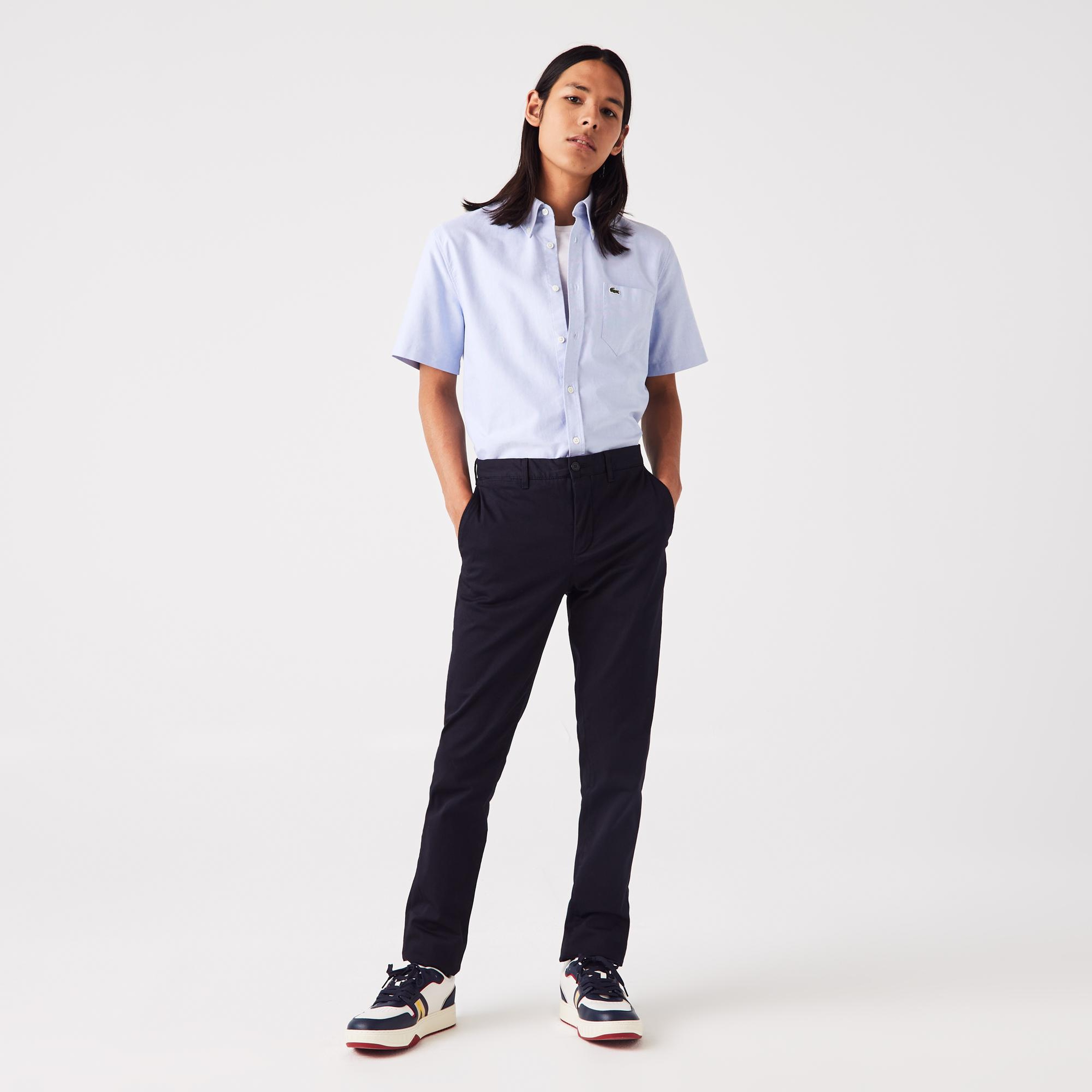Erkek Slim Fit Chino Siyah Pantolon