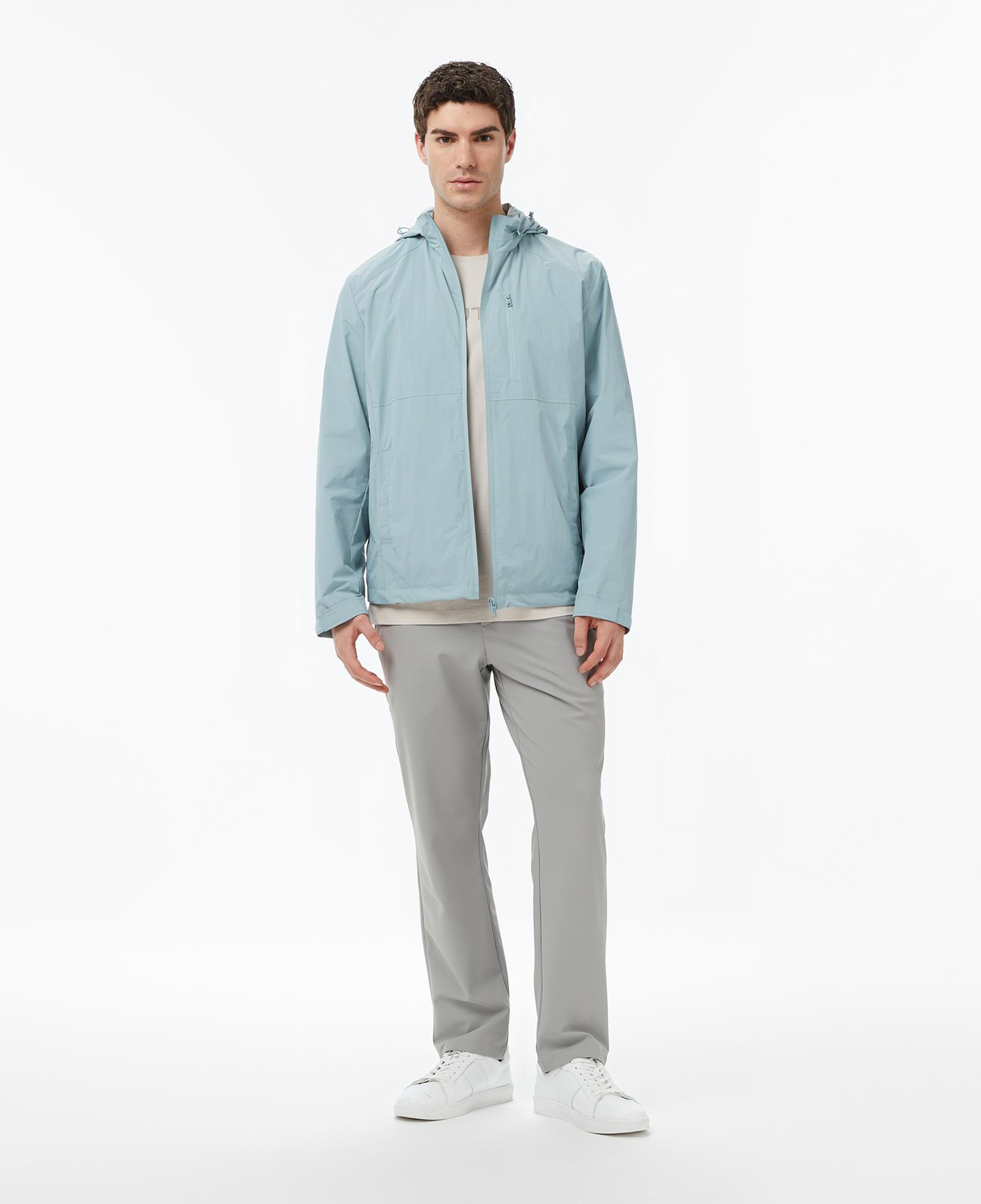 Nautica Erkek Yeşil Regular Fit ik Yaka Gizli Kapüşonlu Su İtici Yağmurluk