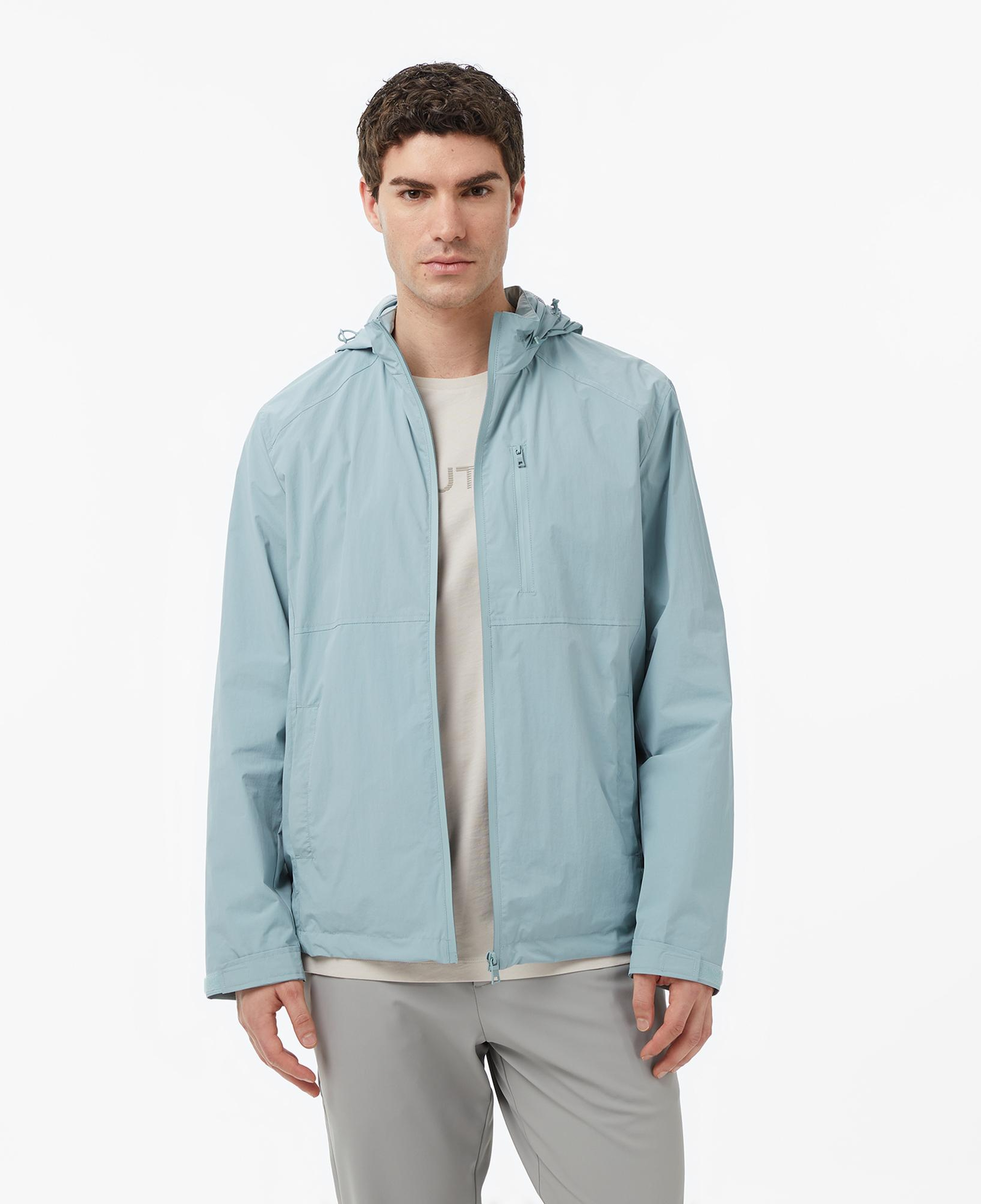 Nautica Erkek Yeşil Regular Fit ik Yaka Gizli Kapüşonlu Su İtici Yağmurluk