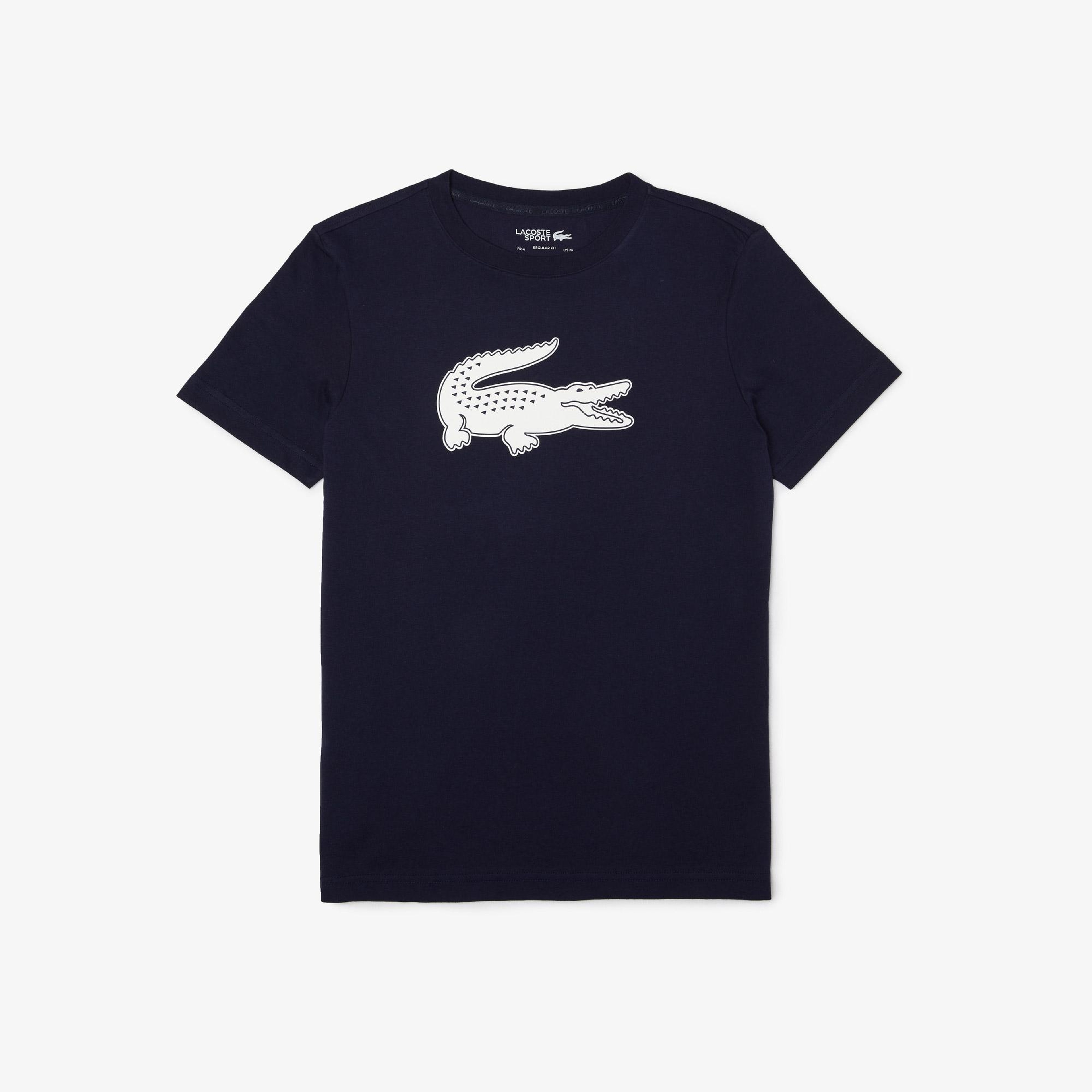 Erkek Regular Fit Bisiklet Yaka Baskılı Lacivert T-Shirt
