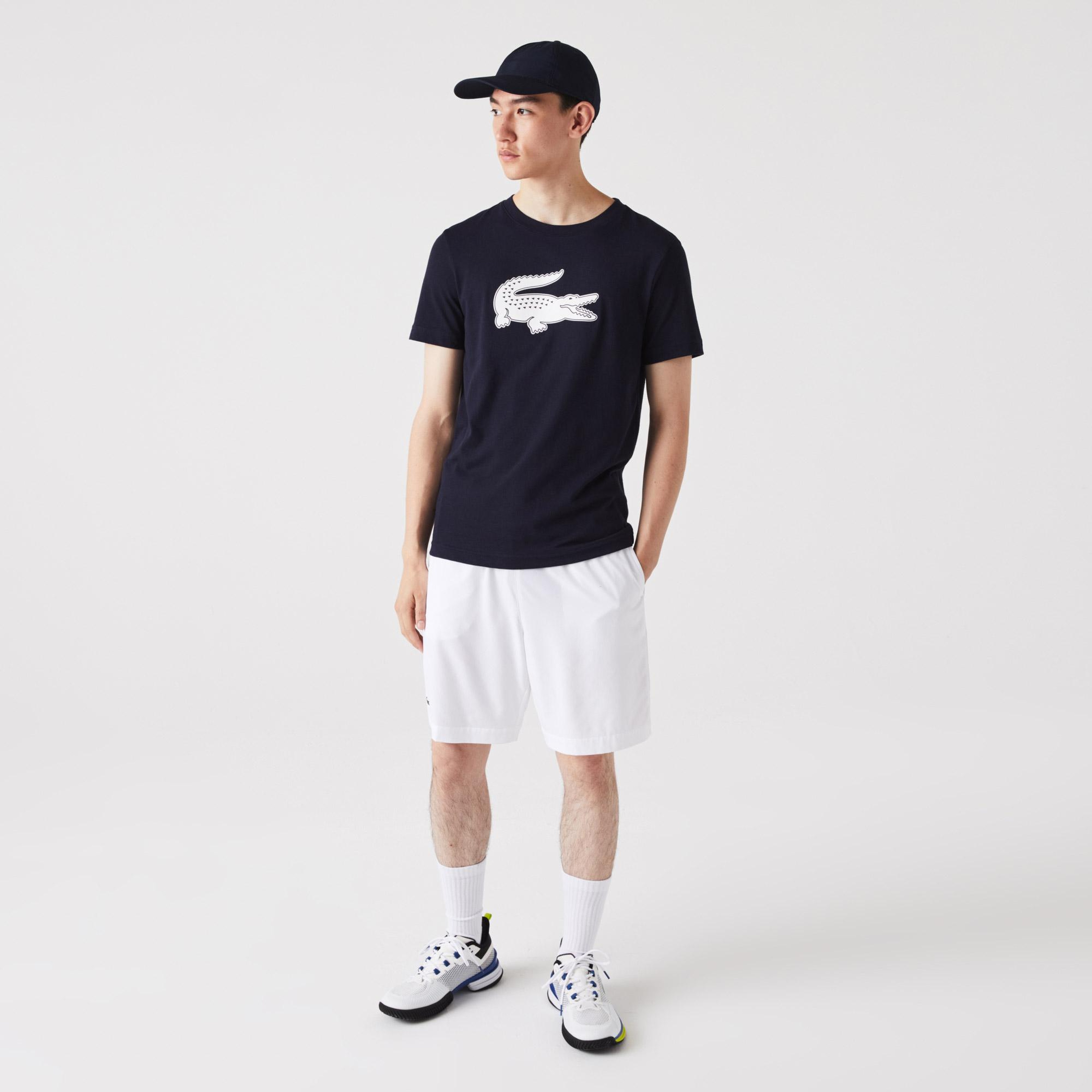 Erkek Regular Fit Bisiklet Yaka Baskılı Lacivert T-Shirt