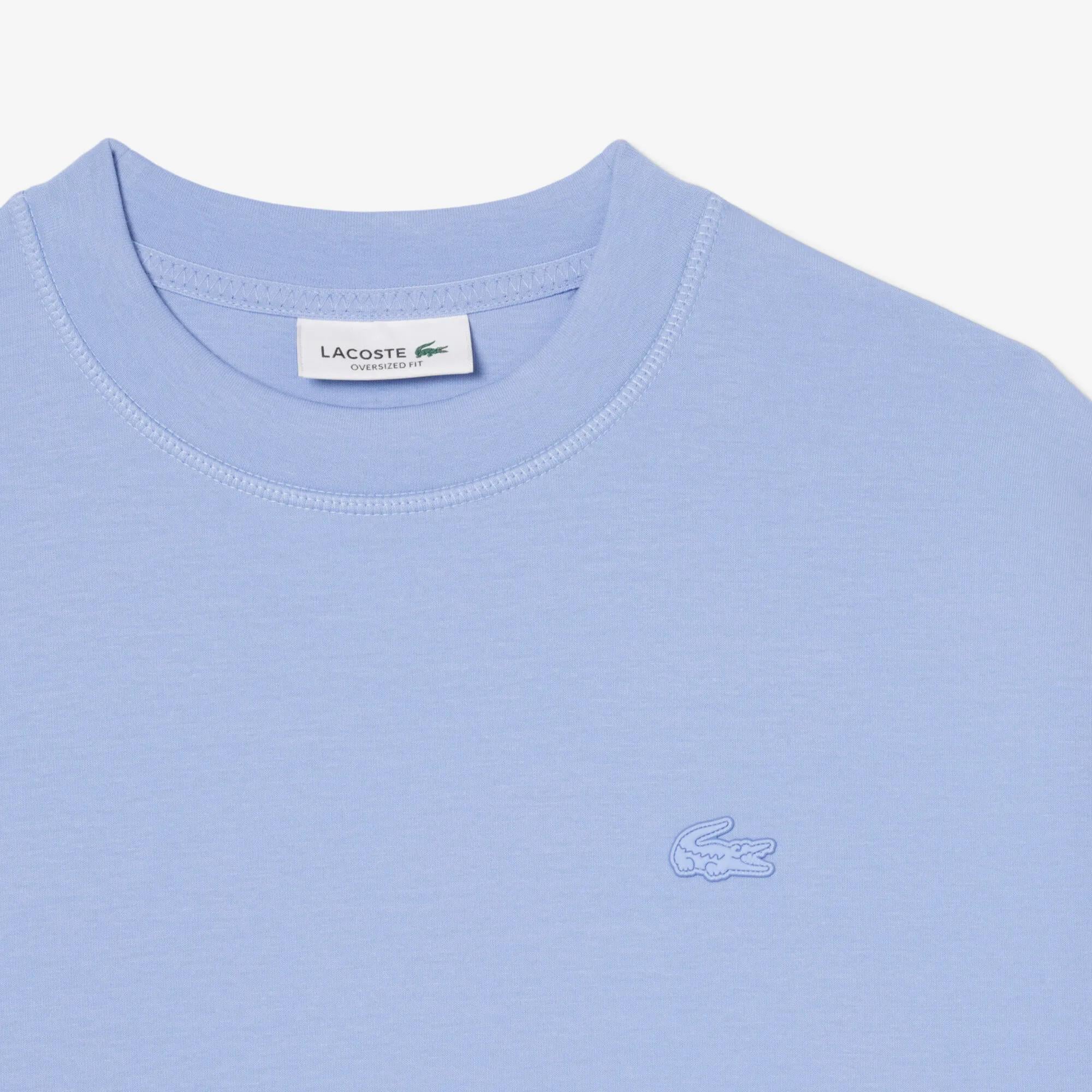 Lacoste Kadın Oversize Fit Bisiklet Yaka Mavi Sweatshirt