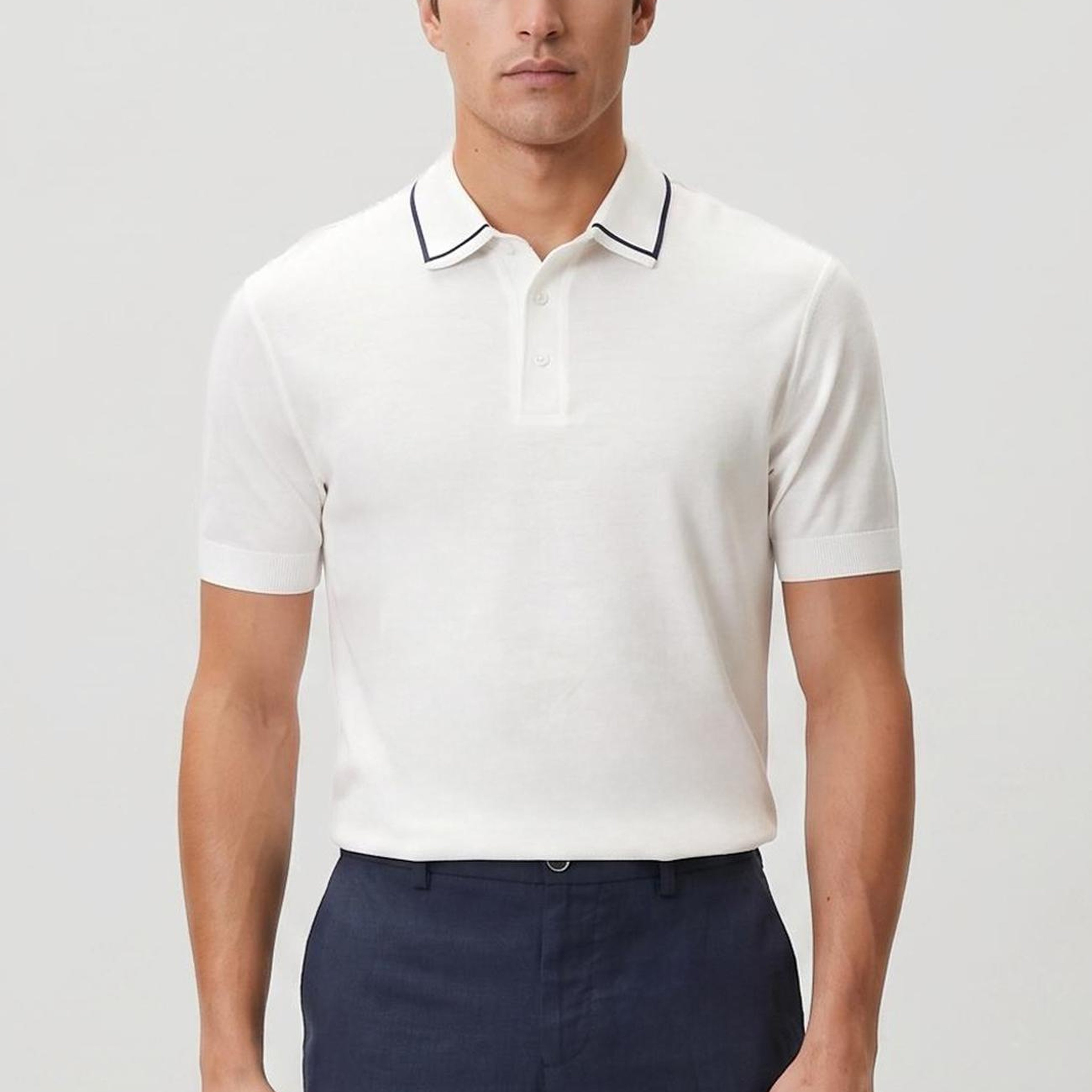 Network Erkek Beyaz Polo Yaka T-shirt