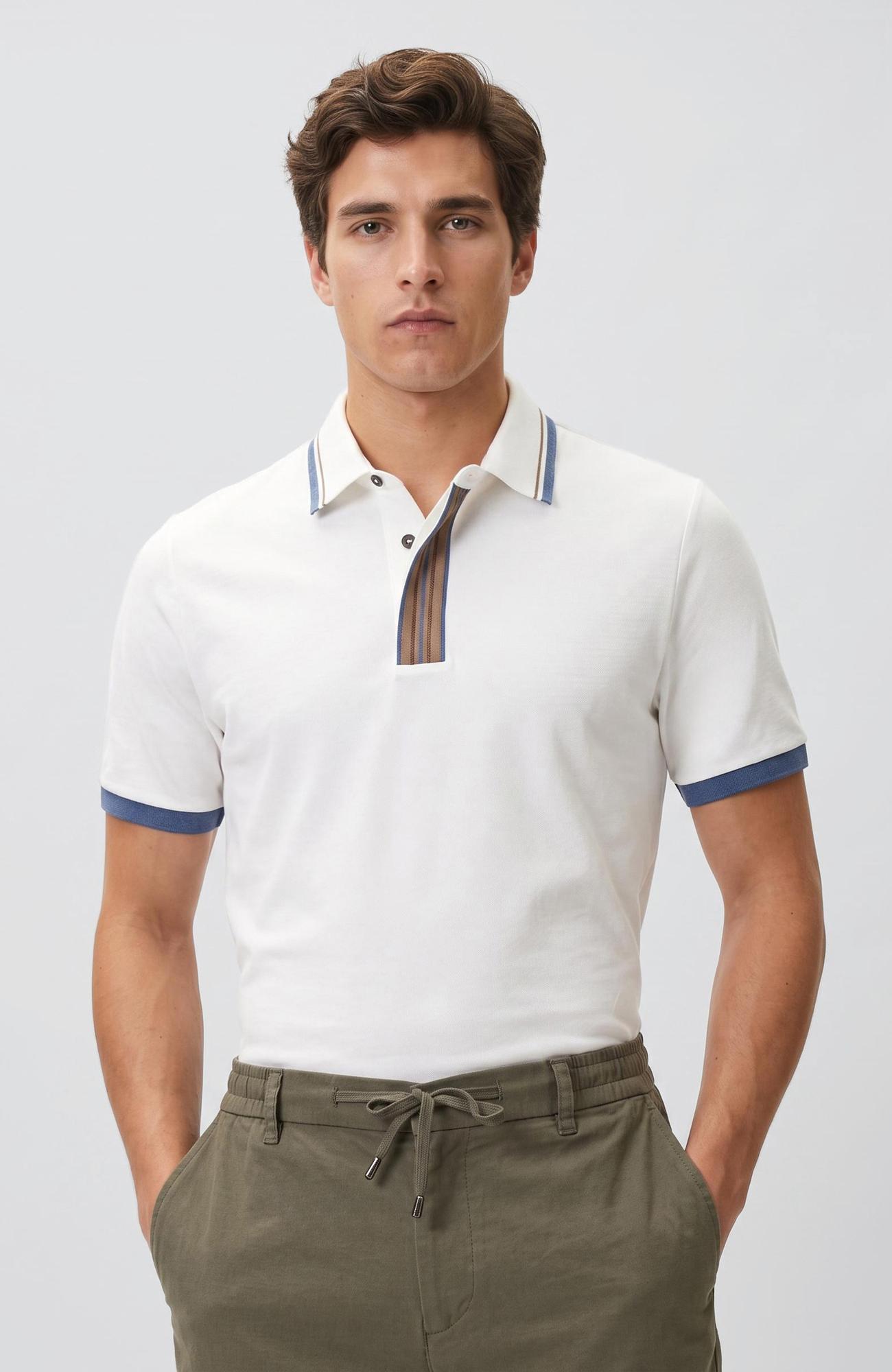 Network Erkek Ekru Polo Yaka Pike T-shirt
