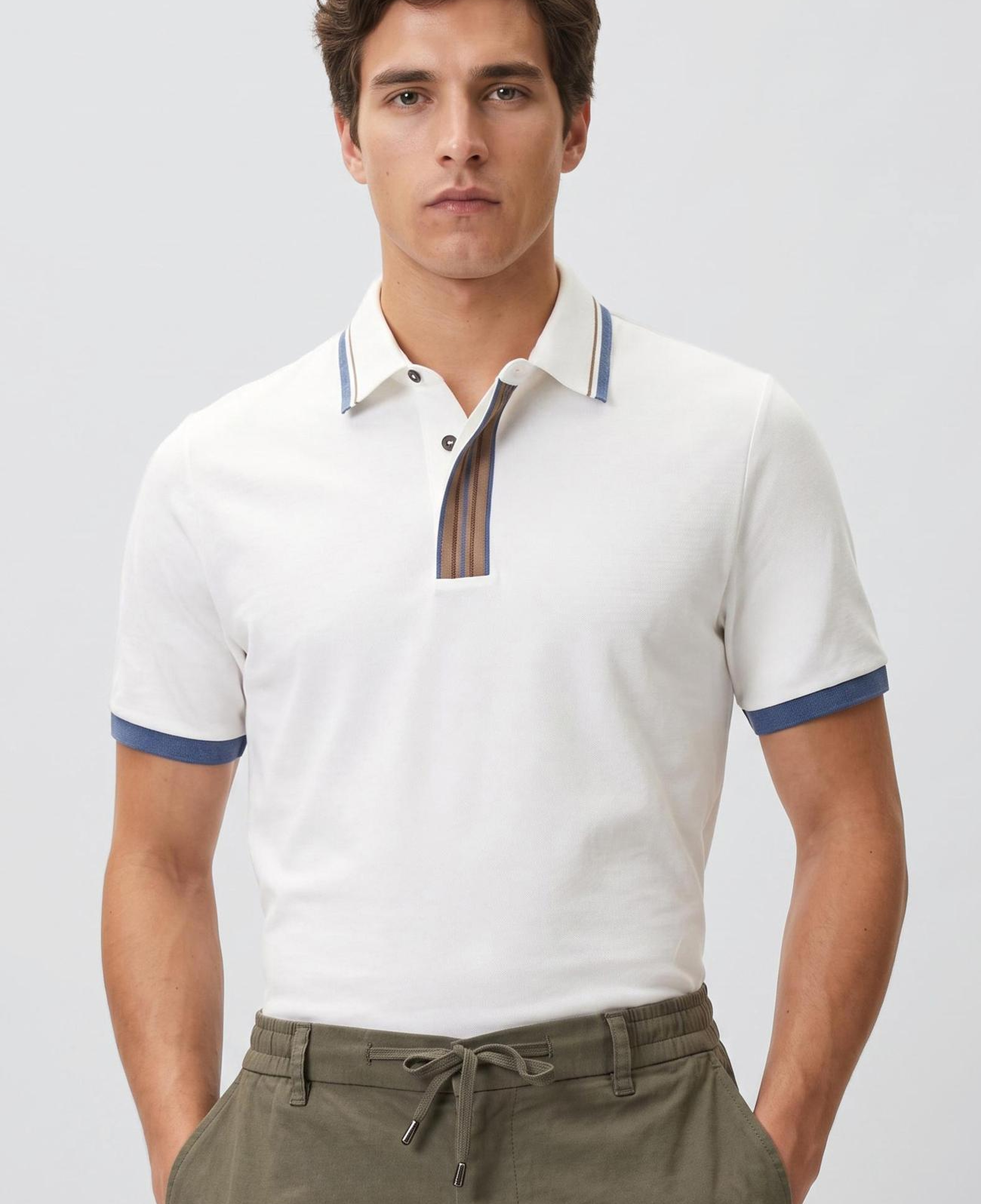 Network Erkek Ekru Polo Yaka Pike T-shirt