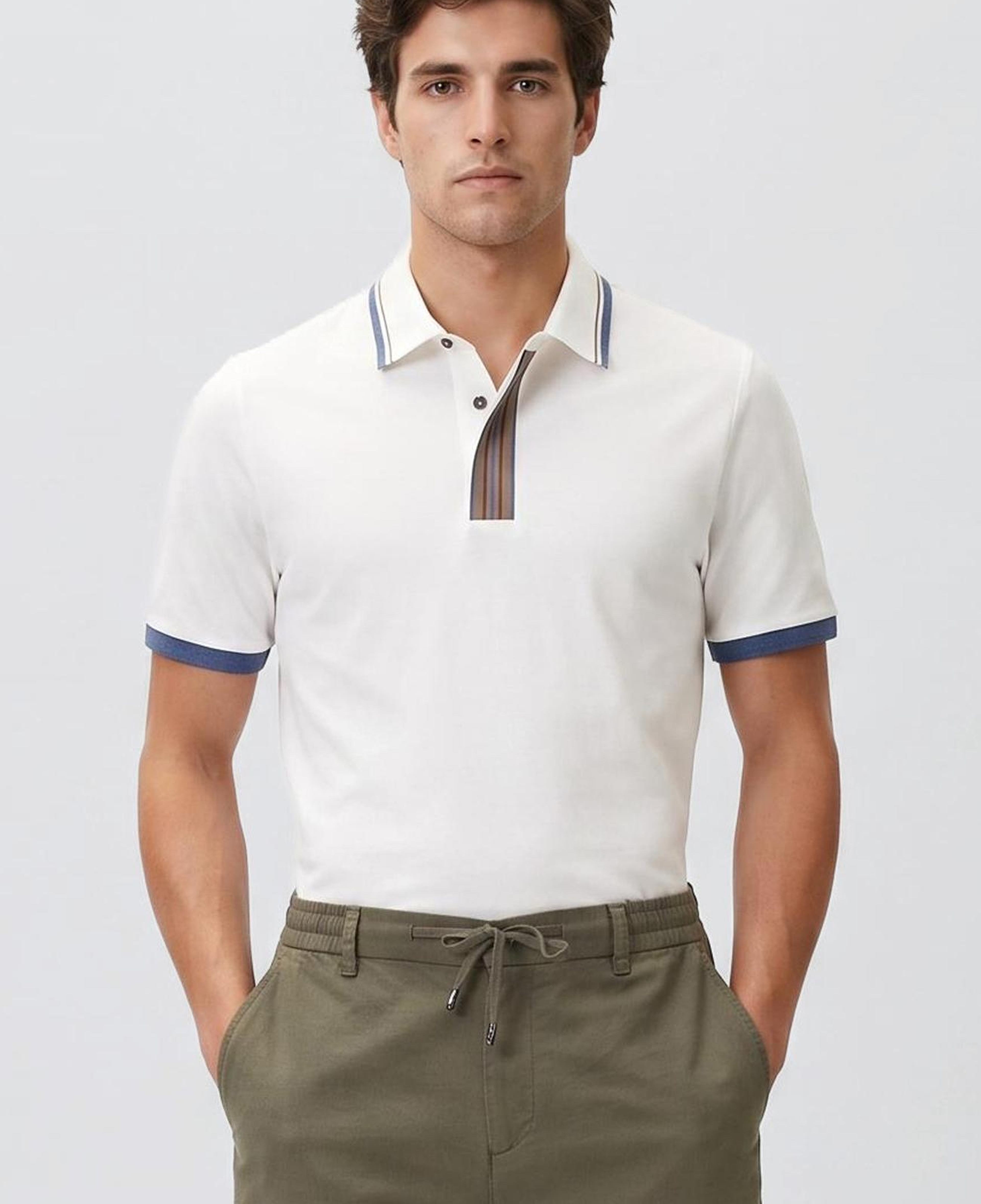 Network Erkek Ekru Polo Yaka Pike T-shirt
