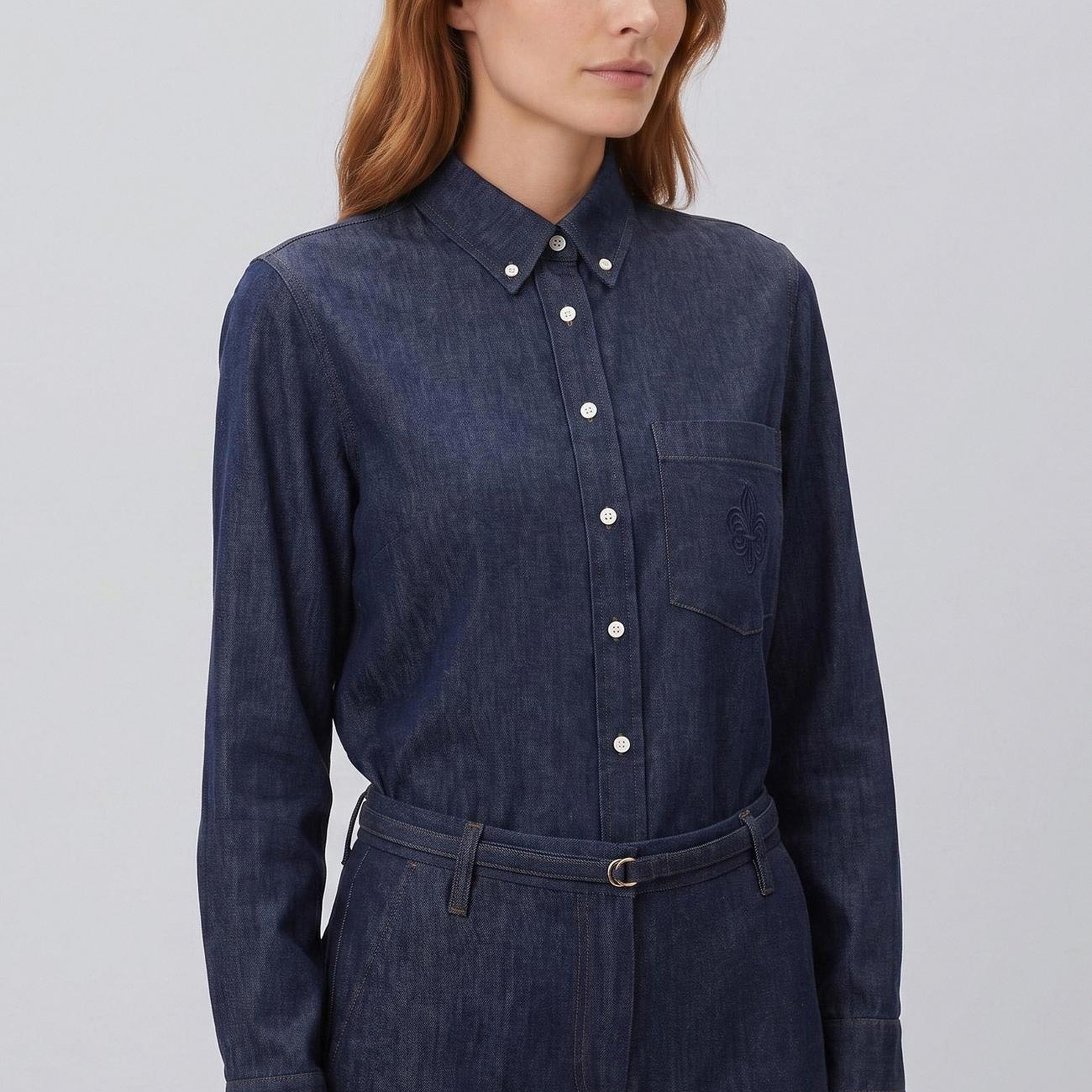 Network Kadın Lacivert Tencel Denim Gömlek