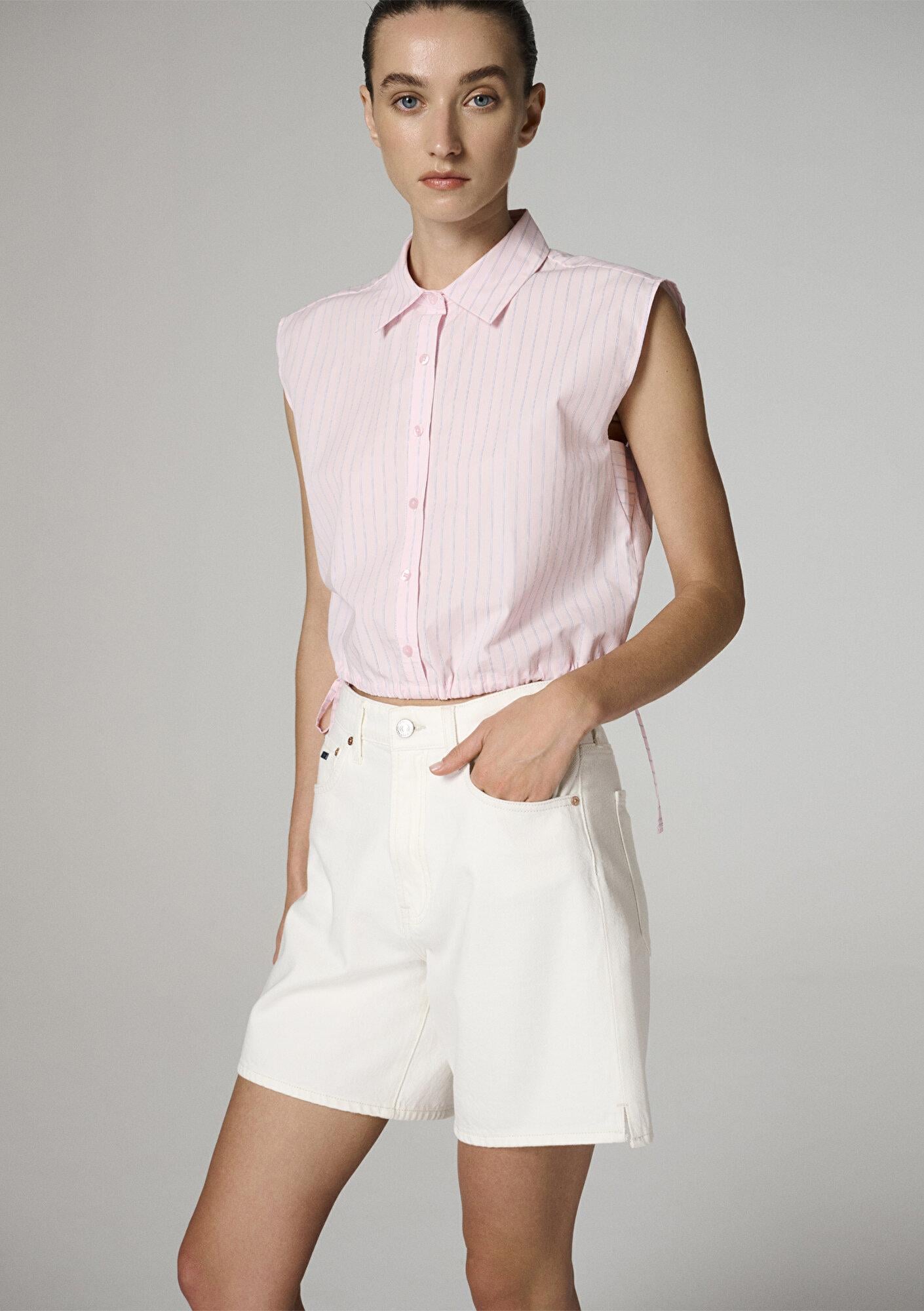 Mavi SIENA SHORT Classic Denim Kırık Beyaz Jean Şort 1421033-A3202