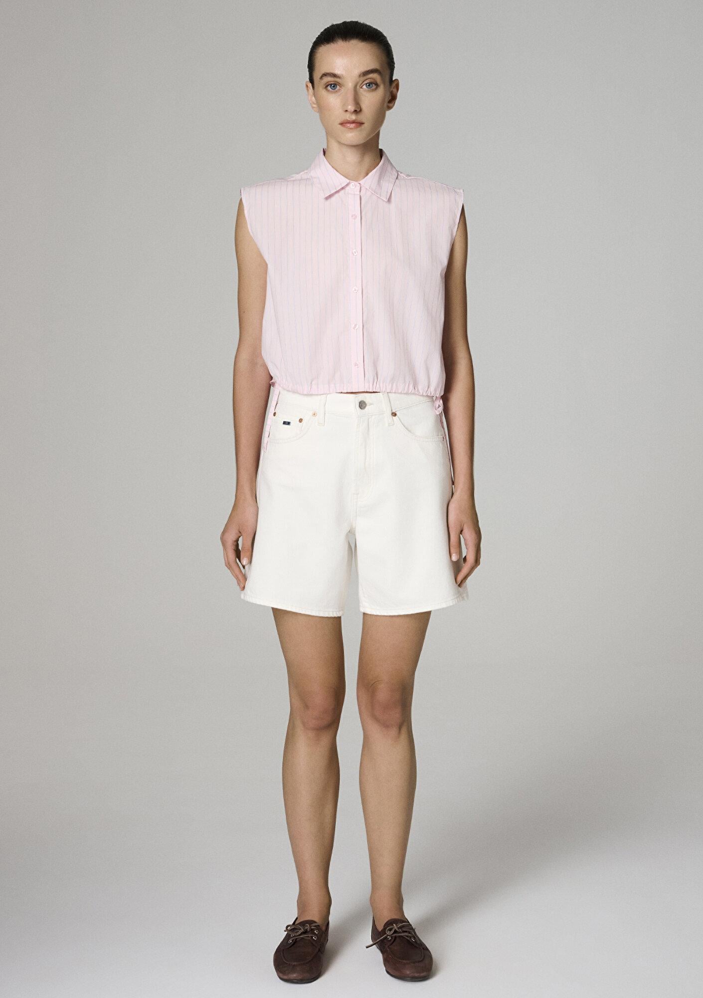 Mavi SIENA SHORT Classic Denim Kırık Beyaz Jean Şort 1421033-A3202