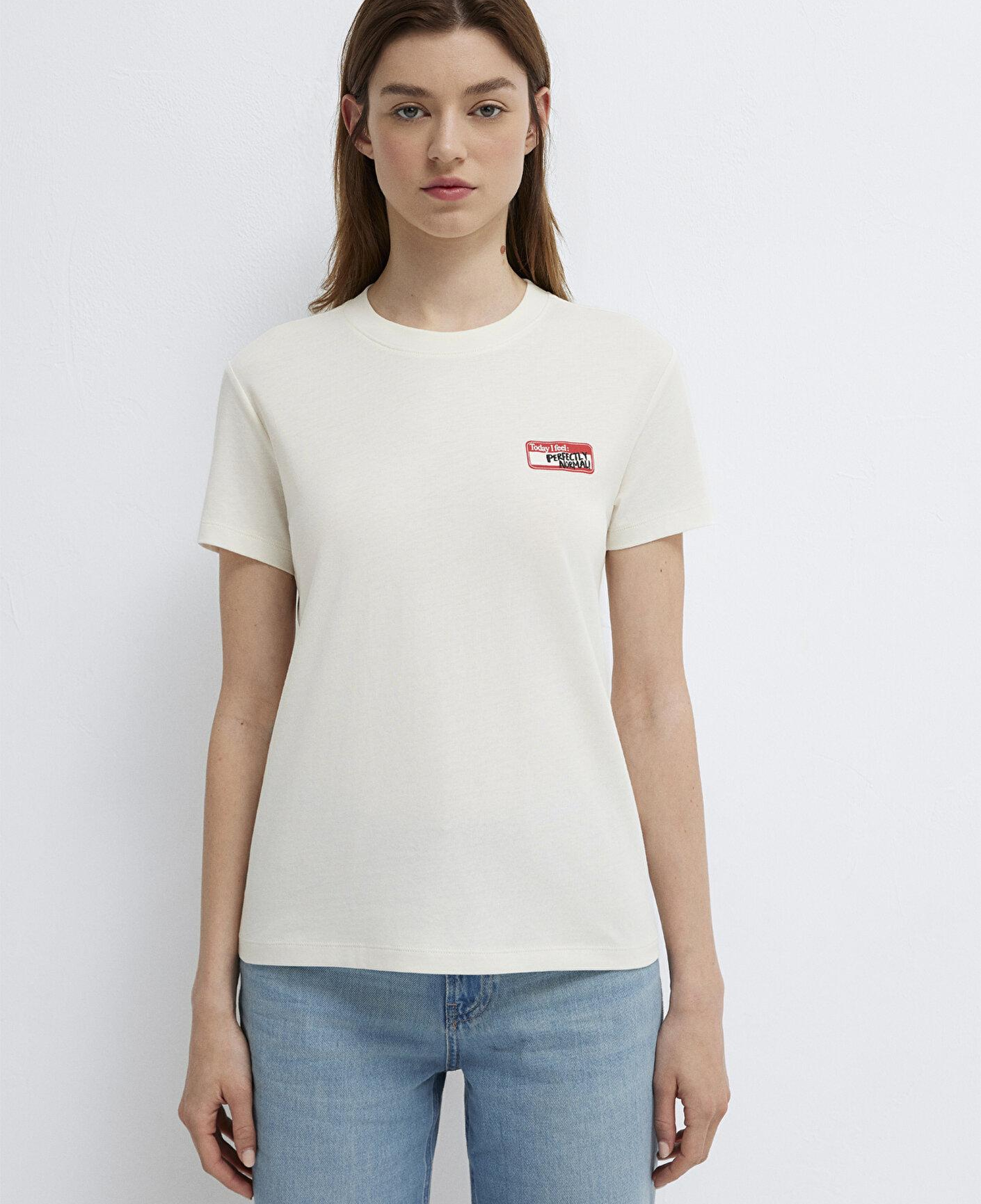 Mavi Ekru Tişört Semi Slim Fit / Yarı Dar Kesim 1614251-80194