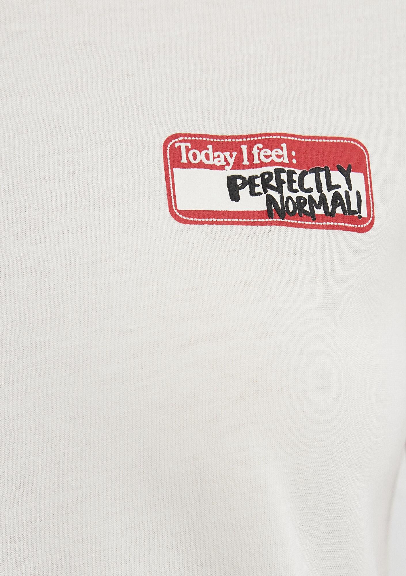 Mavi Ekru Tişört Semi Slim Fit / Yarı Dar Kesim 1614251-80194