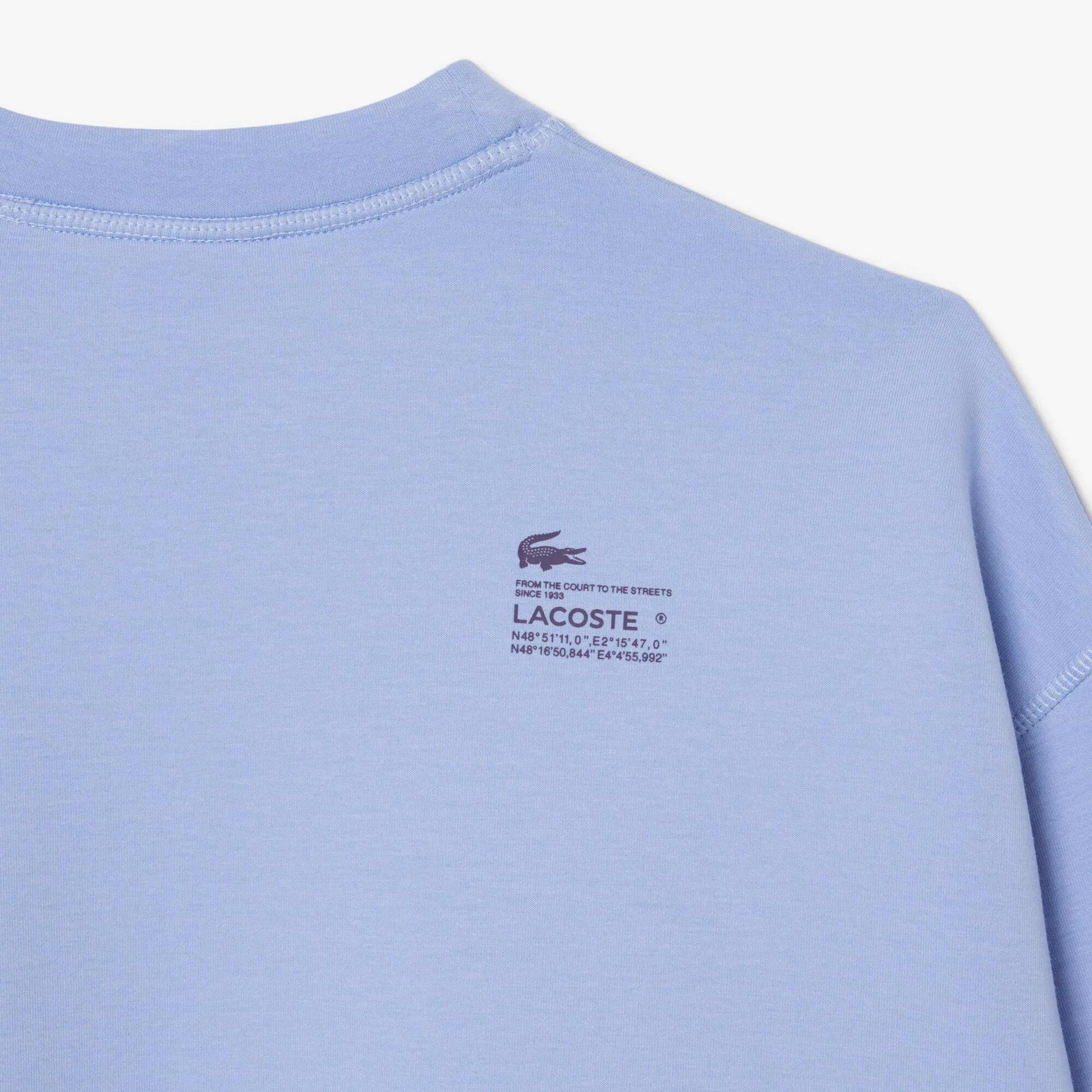 Lacoste Kadın Oversize Fit Bisiklet Yaka Mavi Sweatshirt
