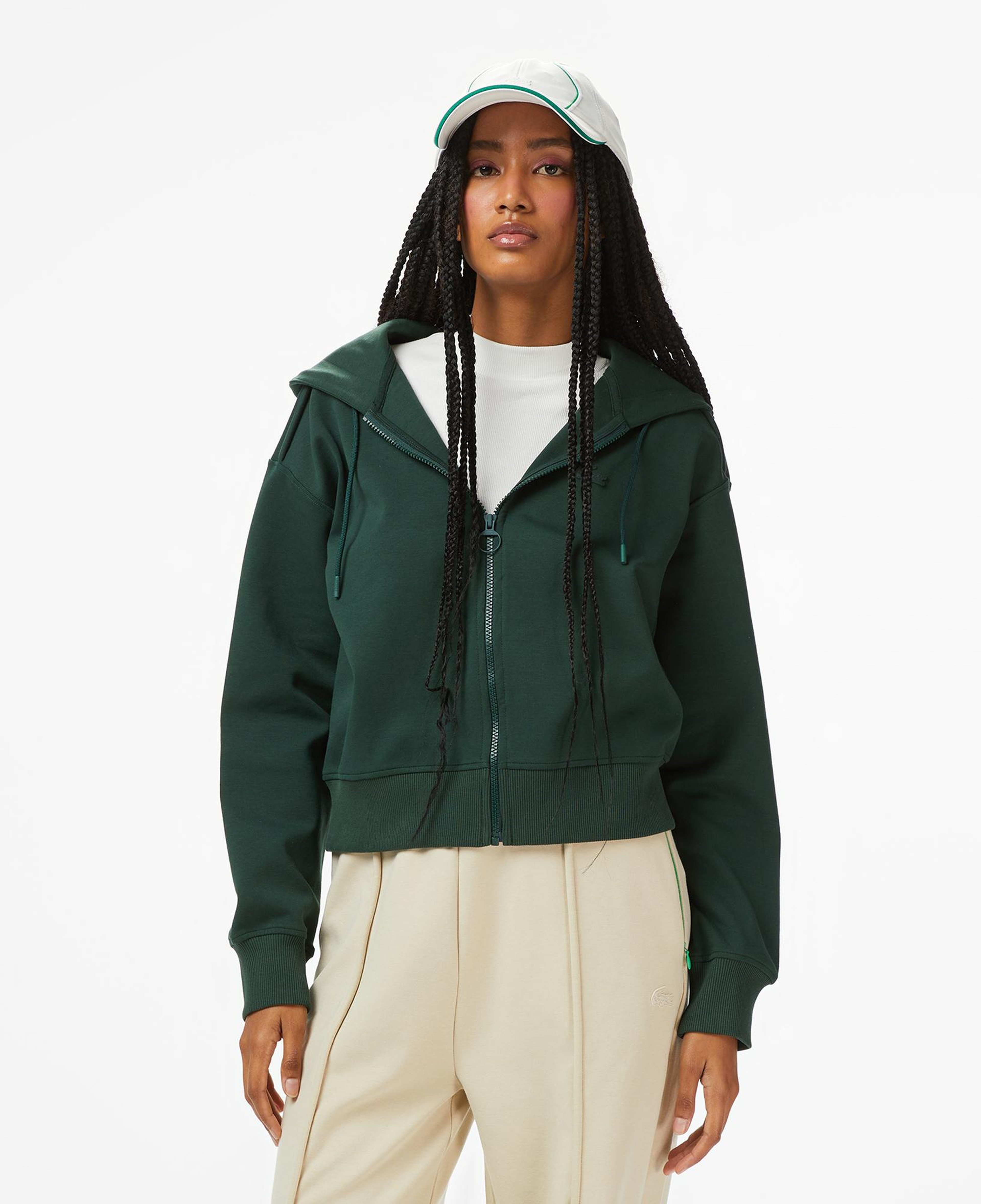 Lacoste x House of SuperStep Regular Fit Kadın Yeşil Sweatshirt