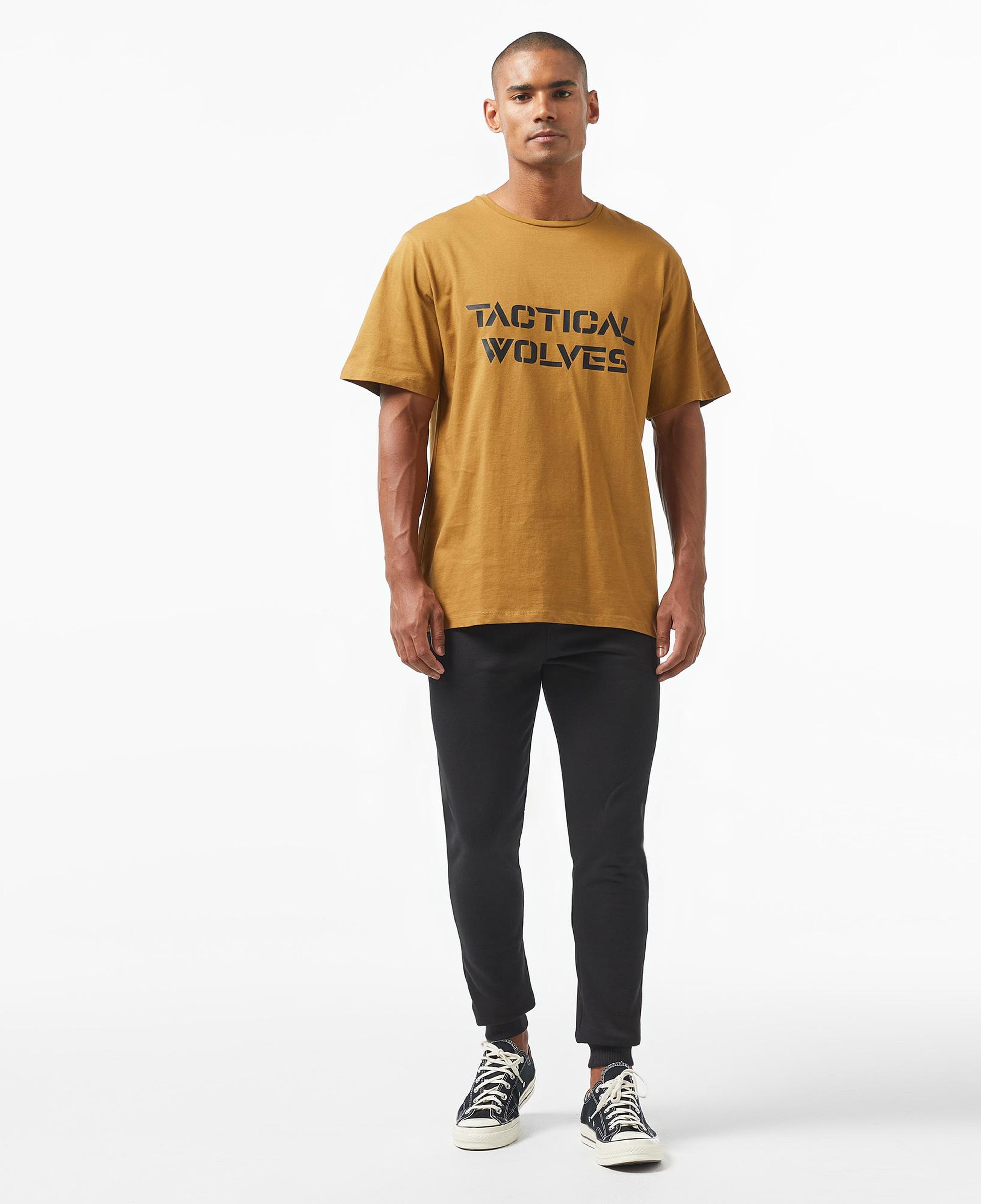 Tactical Wolves Classics Erkek Kahverengi Günlük T-Shirt