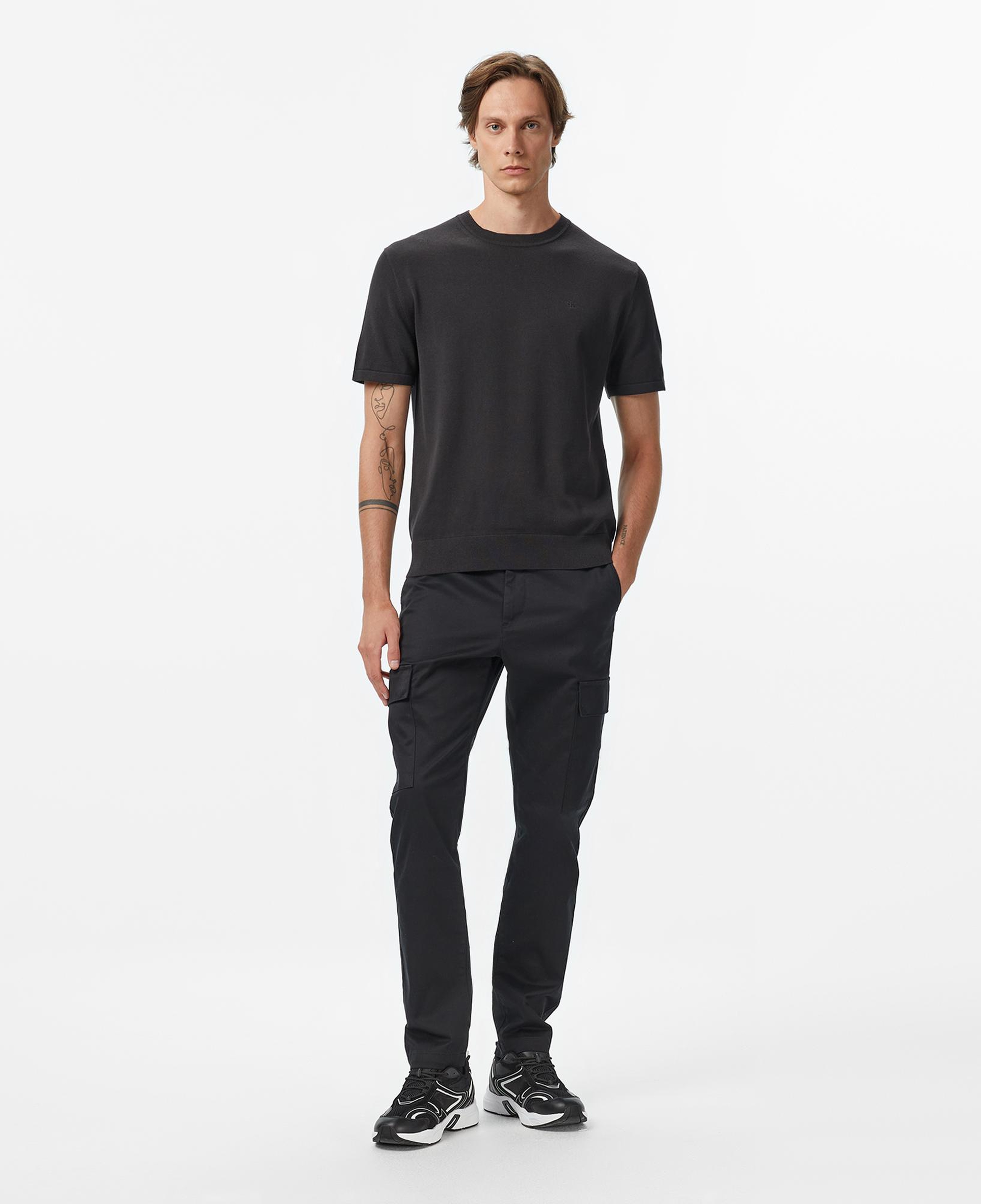 Calvin Klein Slim Refined Stretch Cargo Erkek Siyah Pantolon