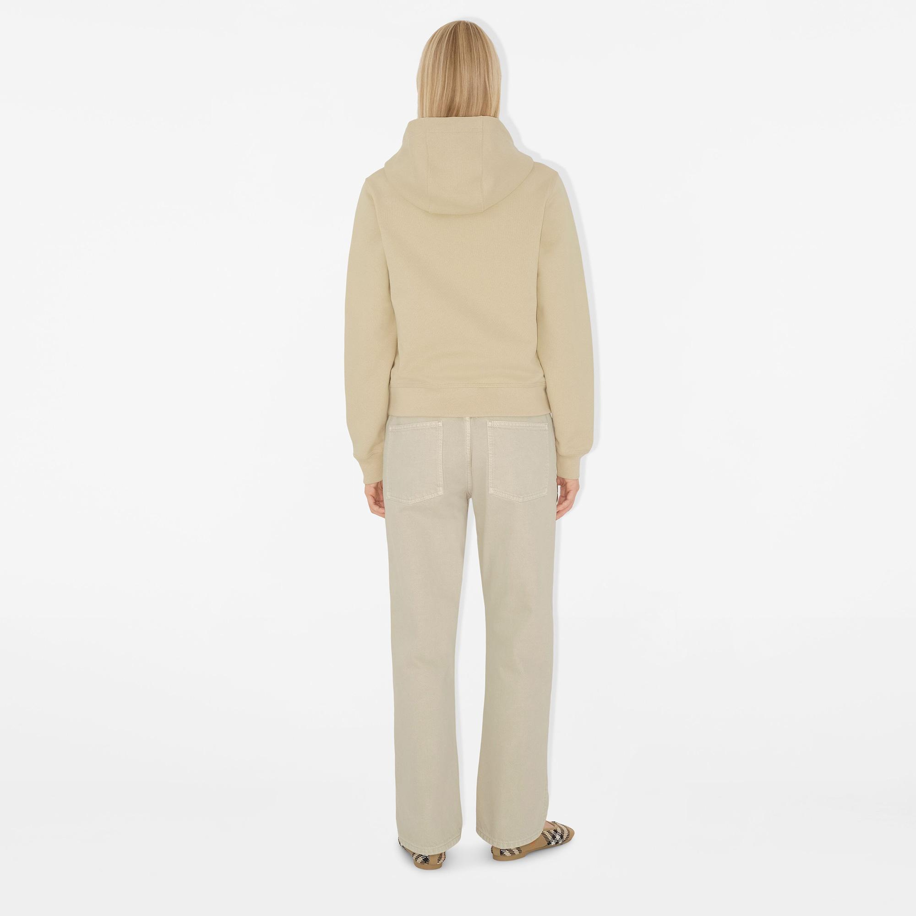 Burberry For Label Cotton Zip Kadın Krem Hoodie