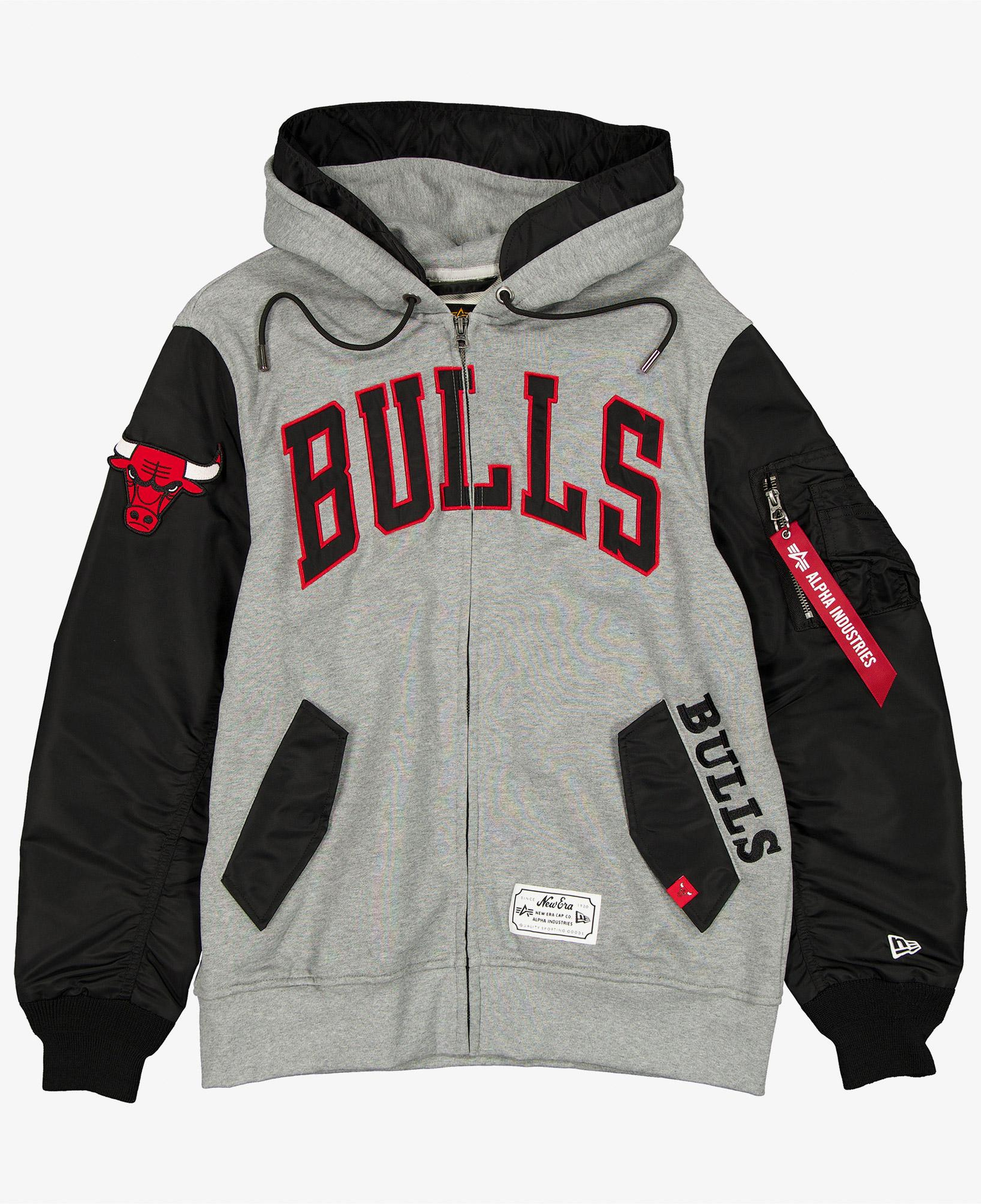Alpha Industries x Chicago Bulls Gray MA-1 Unisex Gri Fermuarlı Ceket