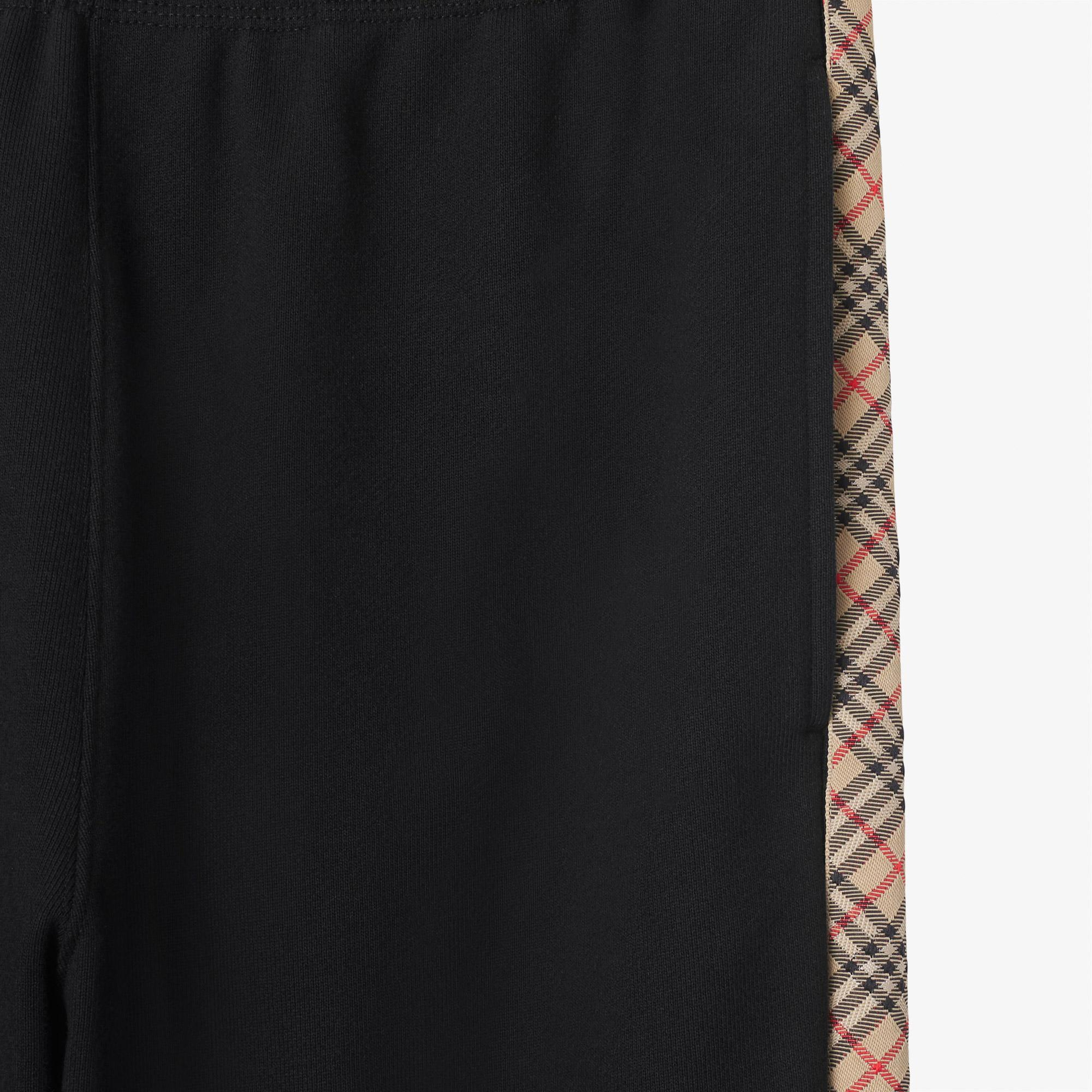 Burberry Sid Check Trim Cotton Erkek Siyah Eşofman Altı