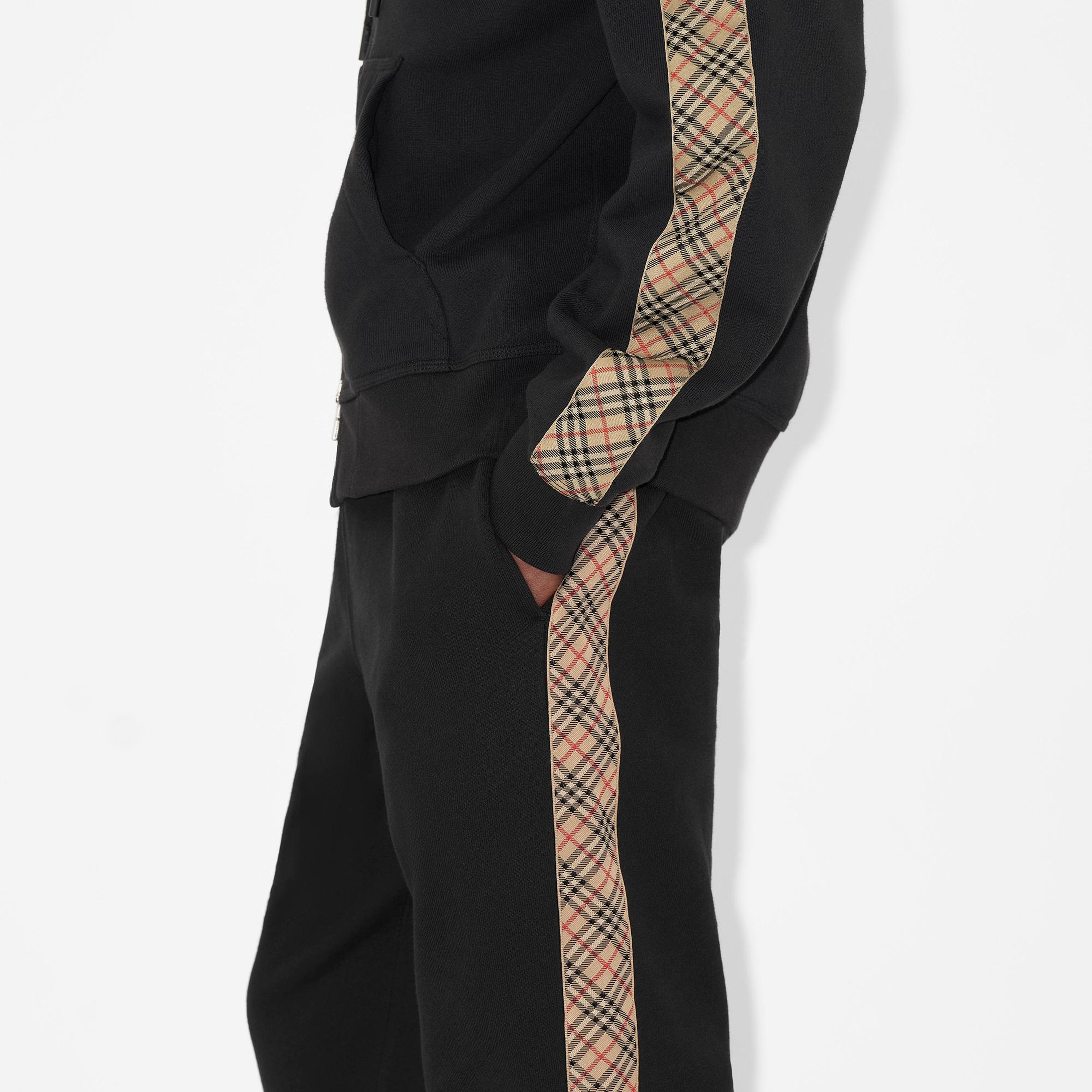 Burberry Sid Check Trim Cotton Erkek Siyah Eşofman Altı