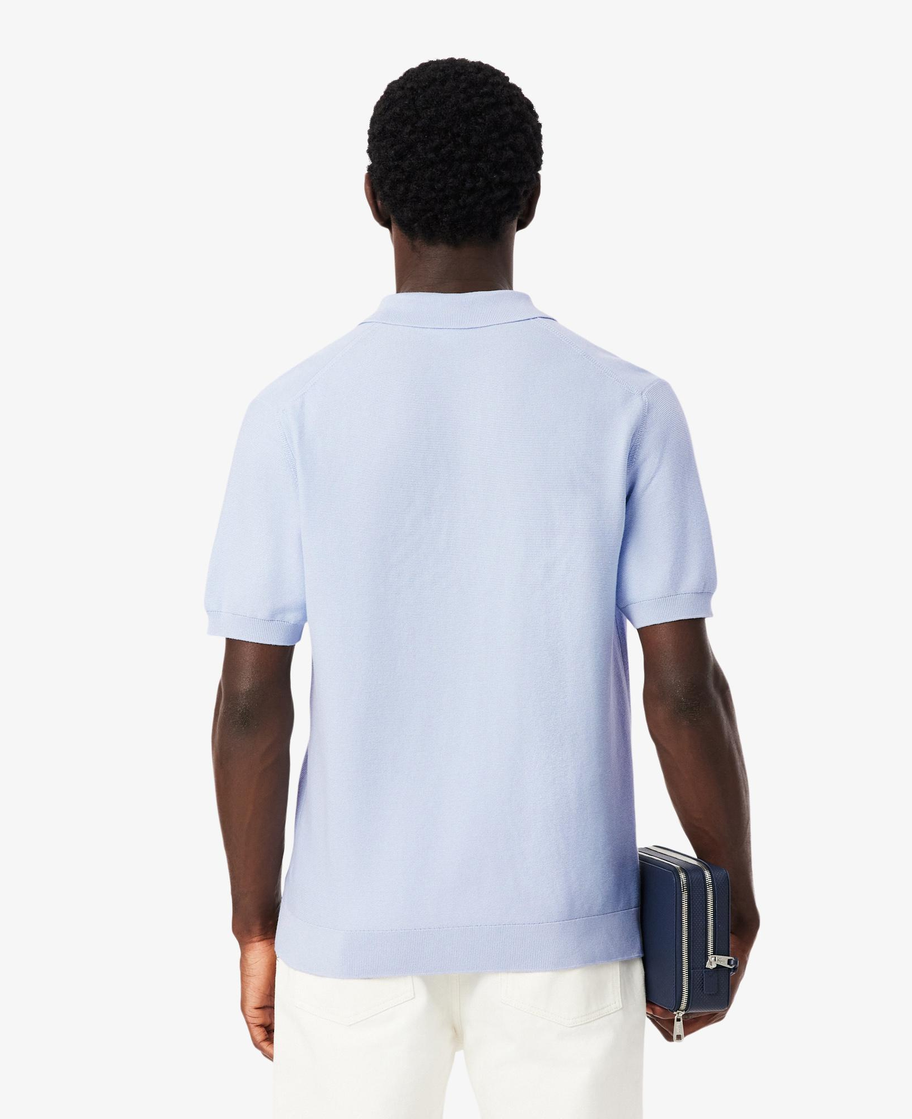 Erkek Classic Fit Kısa Kollu Polo Yaka Açık Mavi Triko
